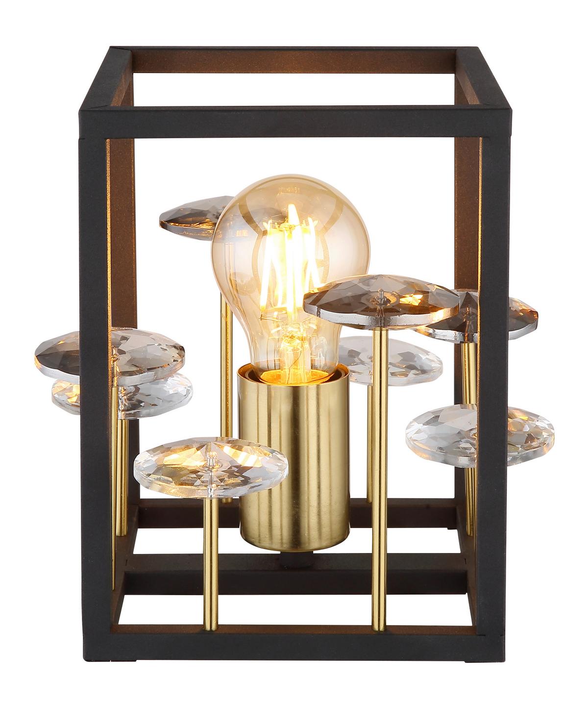 Tischleuchte 15644t - Klar/Goldfarben, Basics, Glas/Kunststoff (15/15/20cm) - Globo