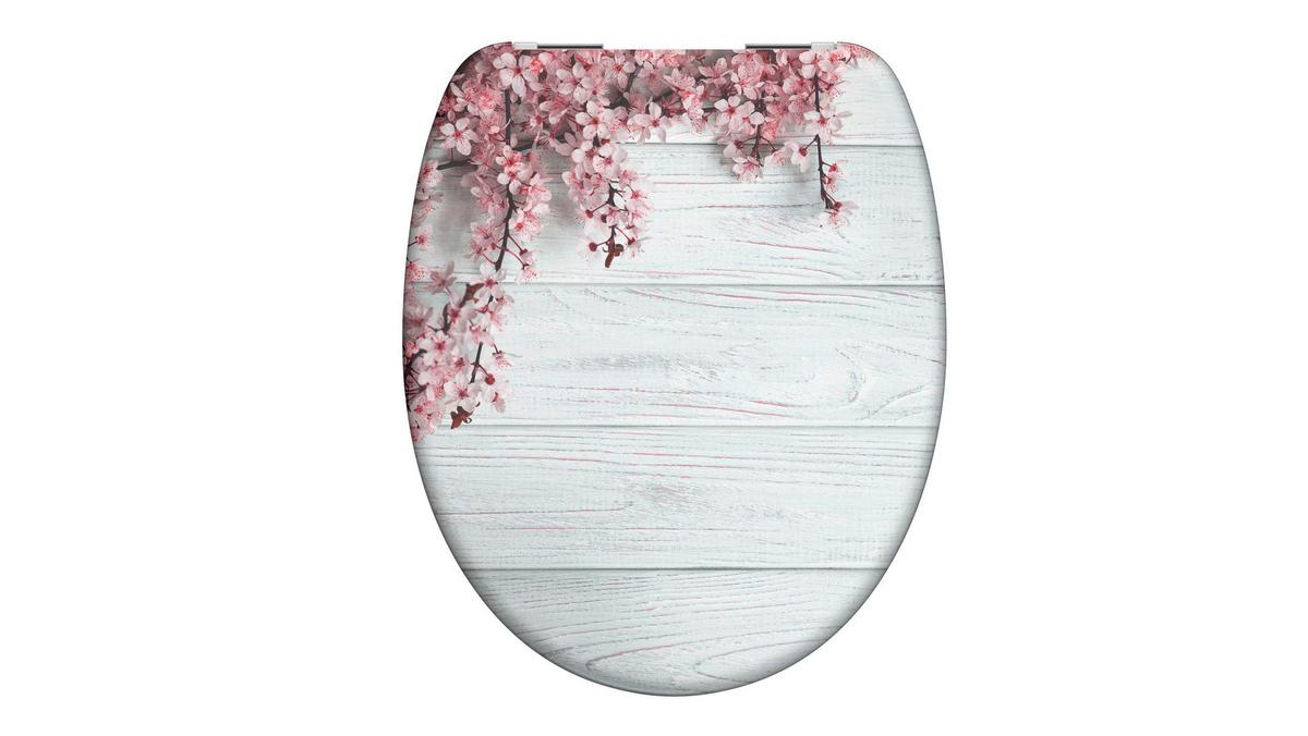 Wc-ülőke "flower Wood 82197" - többszínű, Konventionell, műanyag (37,3/44,8cm)