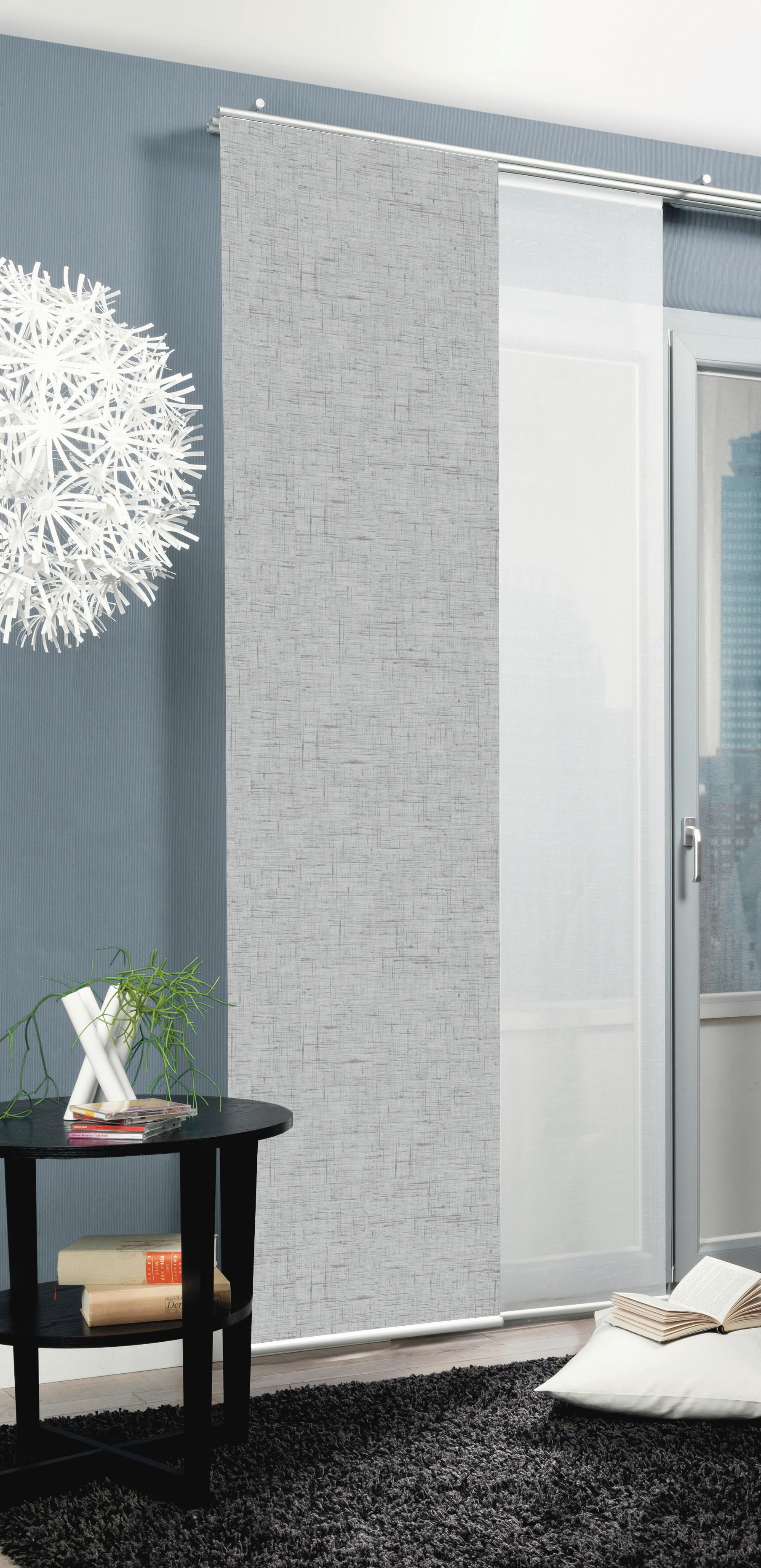 Flächenvorhang Pive - Silberfarben, ROMANTIK / LANDHAUS, Textil (60/245cm)