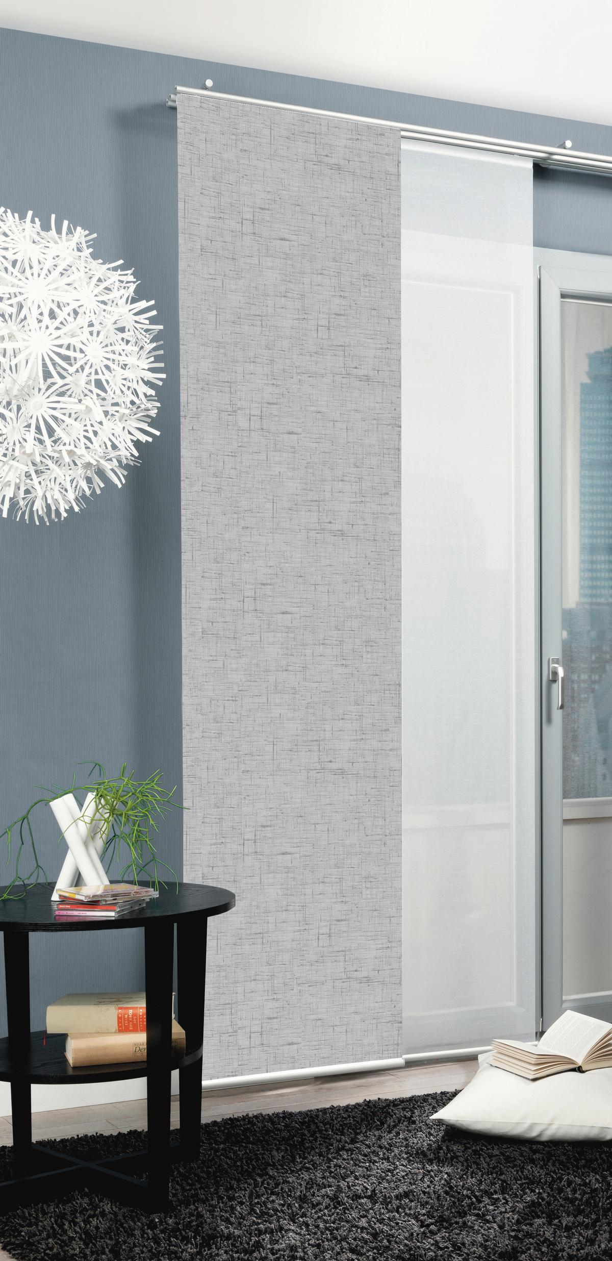 Flächenvorhang Pive - Silberfarben, ROMANTIK / LANDHAUS, Textil (60/245cm)