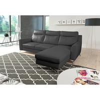 Ecksofa Gio Schwarz S: 236x168 Cm - Chromfarben/Schwarz, Design, Leder/Textil (236/168cm) - Livetastic