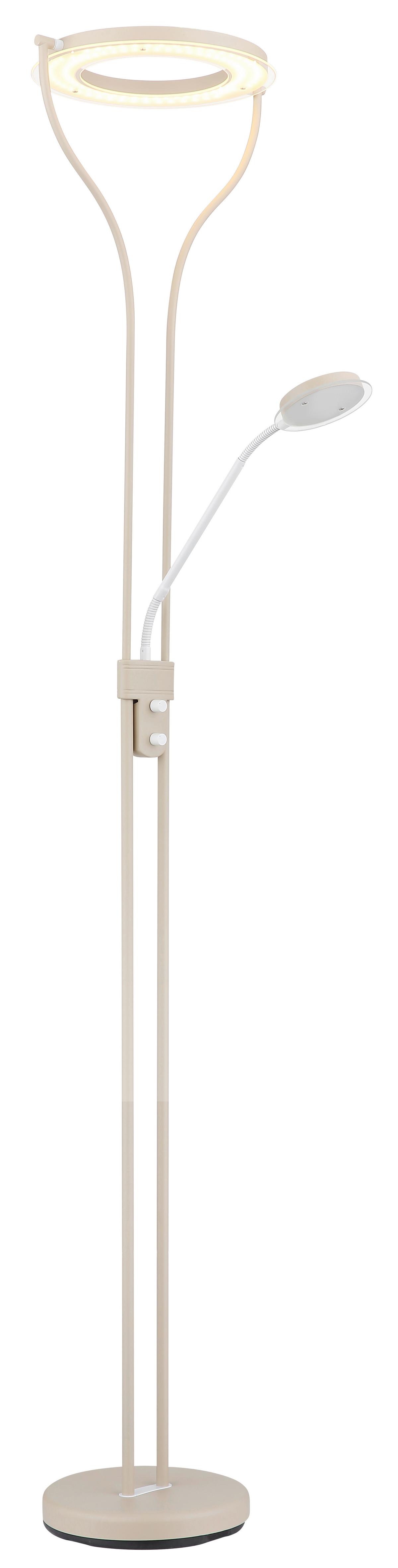 Led-stehleuchte Drehdimmer - Sandfarben/Klar, Design, Glas/Kunststoff (35/31/194cm) - Globo