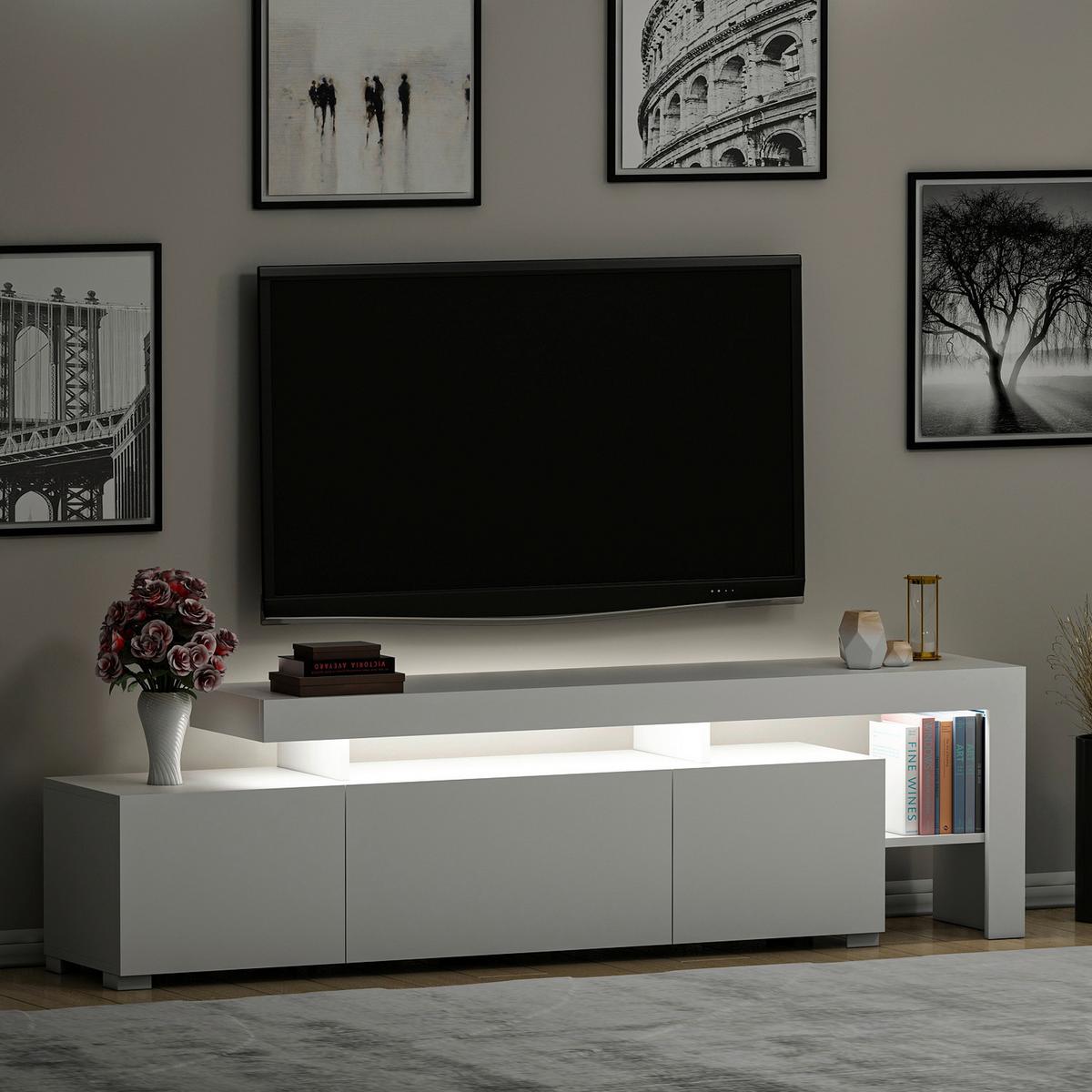 TV-ELEMENT Weiß B: 192cm - Weiß, MODERN, Holzwerkstoff (192/53/37cm)