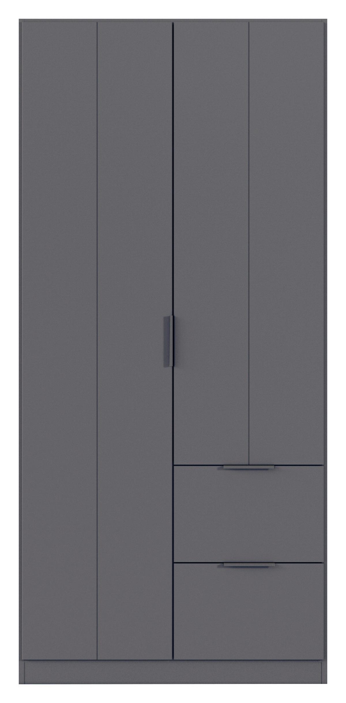 DREHTÜRENSCHRANK Ella Grau B: 91cm - Grau, MODERN, Holzwerkstoff (91/197/54cm) - Rauch Möbel