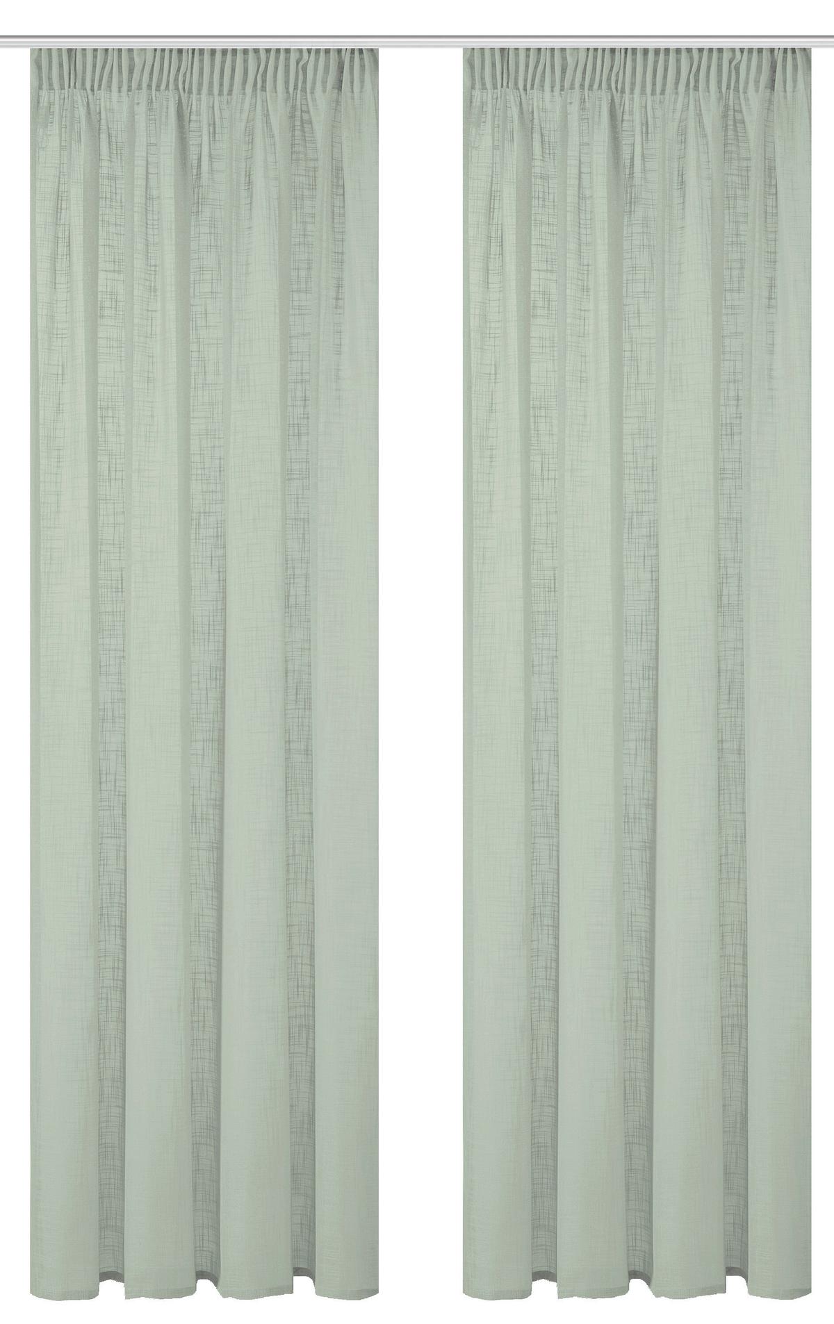 Fertigvorhang Softy 2er Set - Salbeigrün, Basics, Textil (140/225cm)