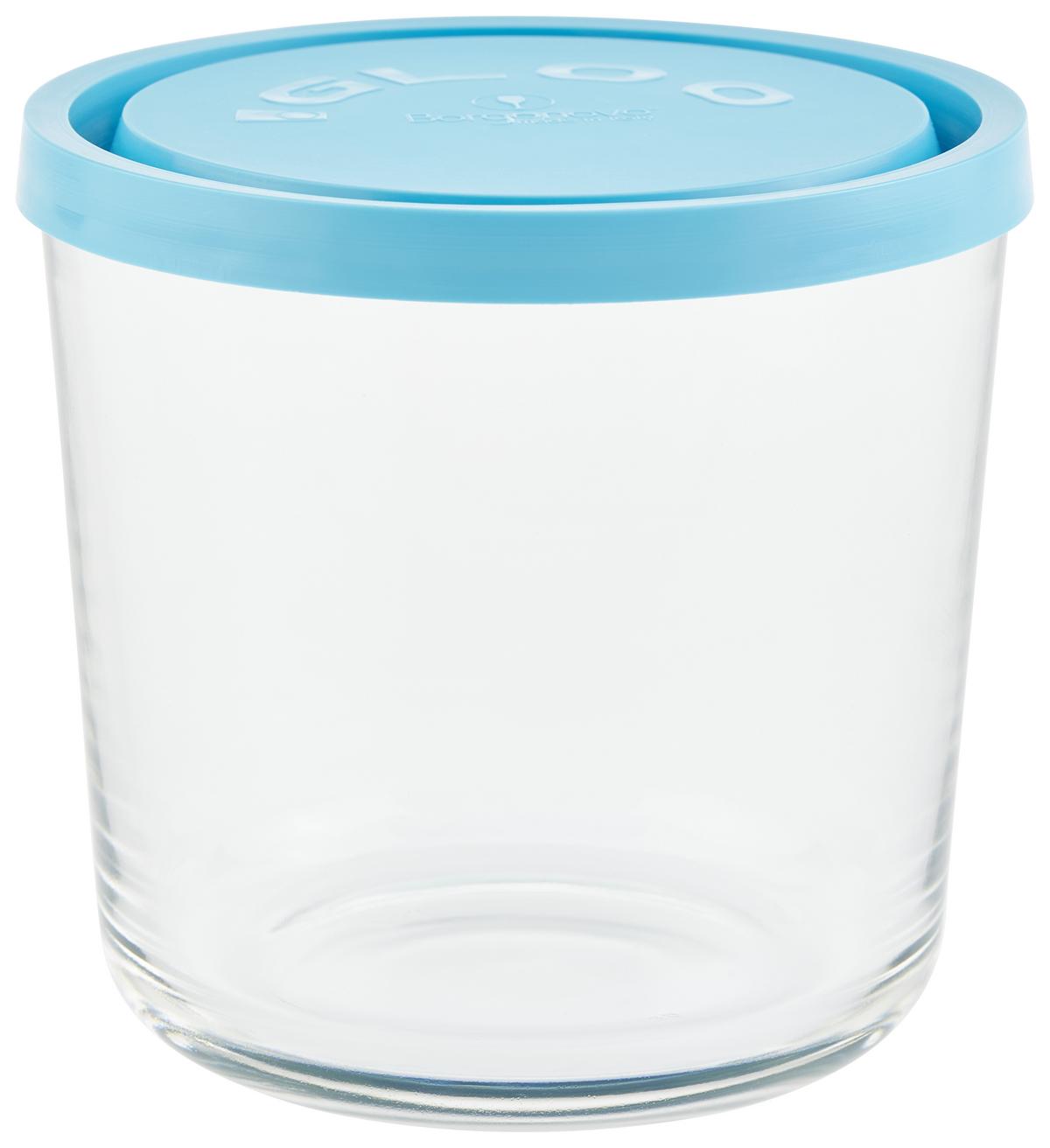 Vorratsdose aus Glas Franjo ca. 800 ml - Türkis/Klar, MODERN, Glas/Kunststoff (11,5/11,3cm) - Luca Bessoni