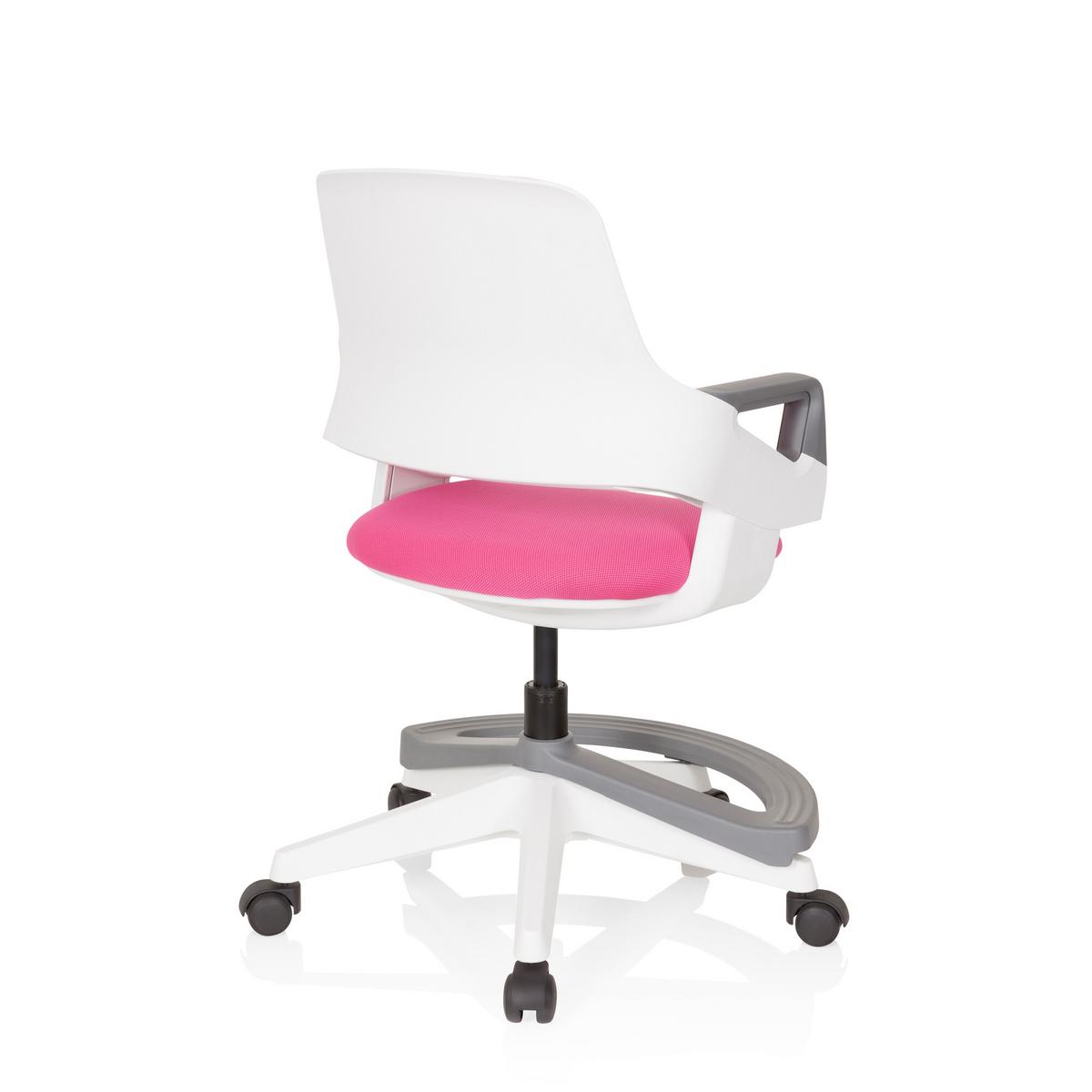 Jugenddrehstuhl Kid Flex Mit Armstützen Pink Bis 70 Kg - Pink/Weiß, Basics, Kunststoff (53/80-93/60cm) - MID.YOU