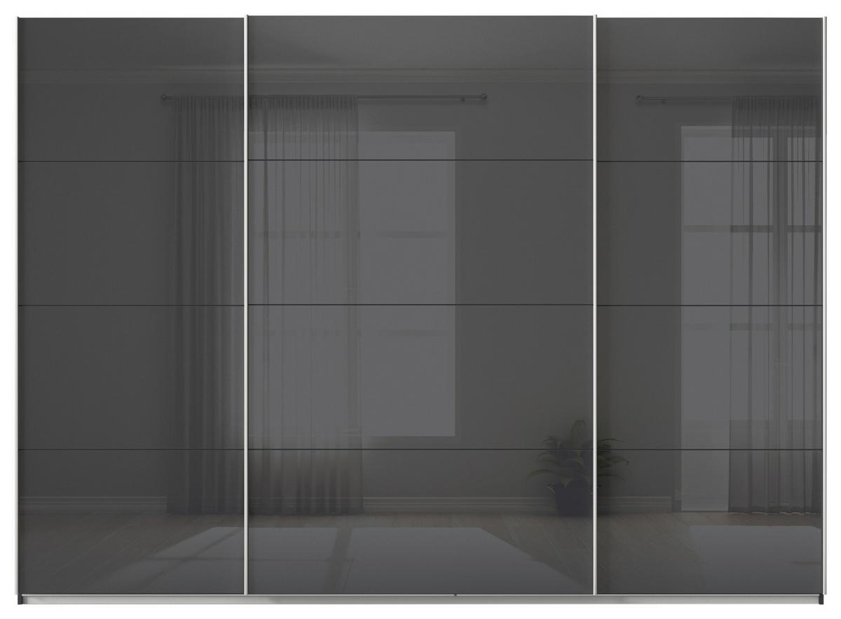 Tolóajtós Szekrény Feldkirch  315/229 Cm - magasfényű antracit/antracit, Modern, faalapú anyag/Üveg (315/229/62cm)