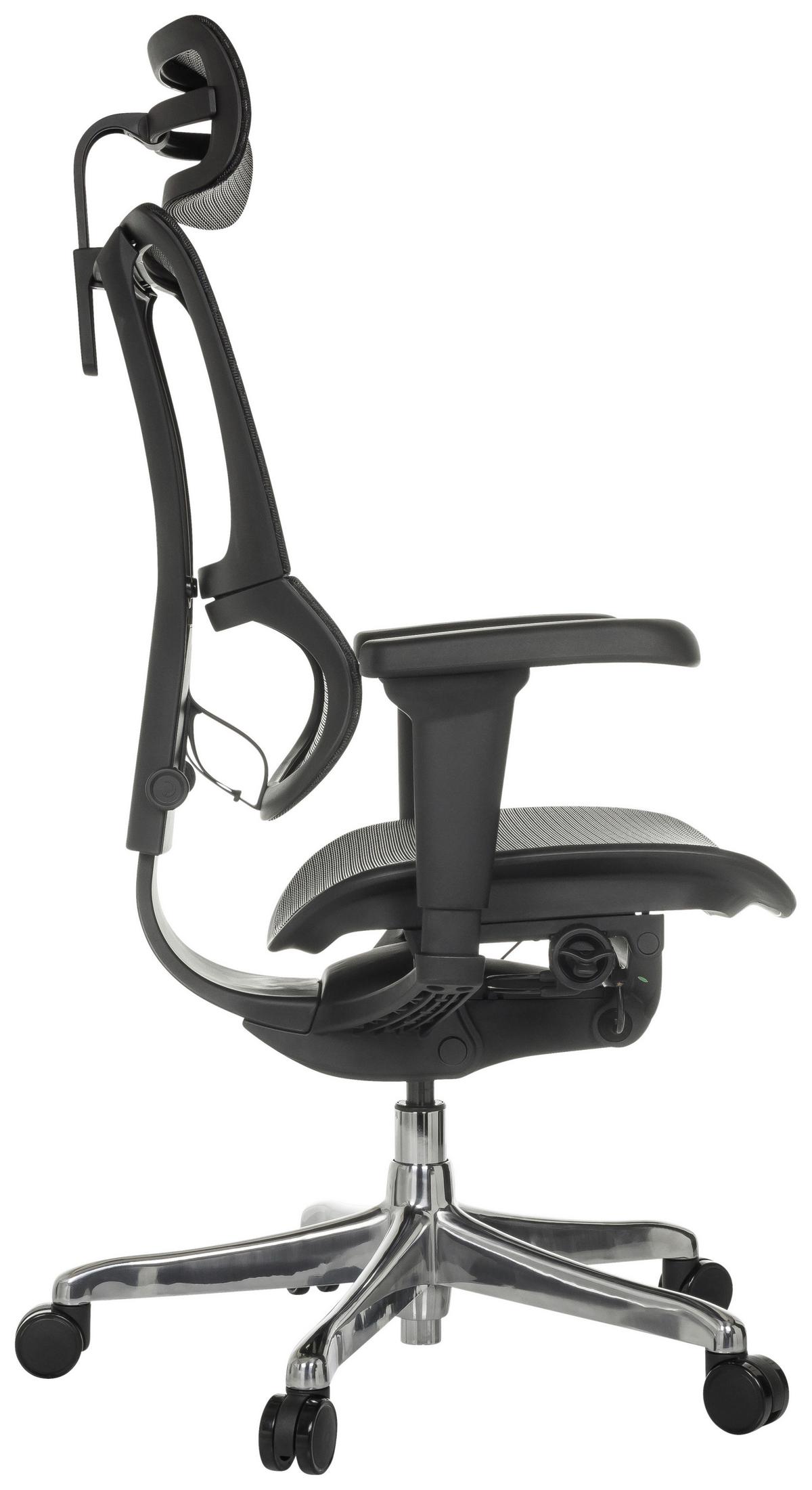 Drehstuhl Ergohuman Slim Ultra Schwarz B: 71 cm - Silberfarben/Schwarz, MODERN, Kunststoff/Textil (71/135/75cm) - MID.YOU