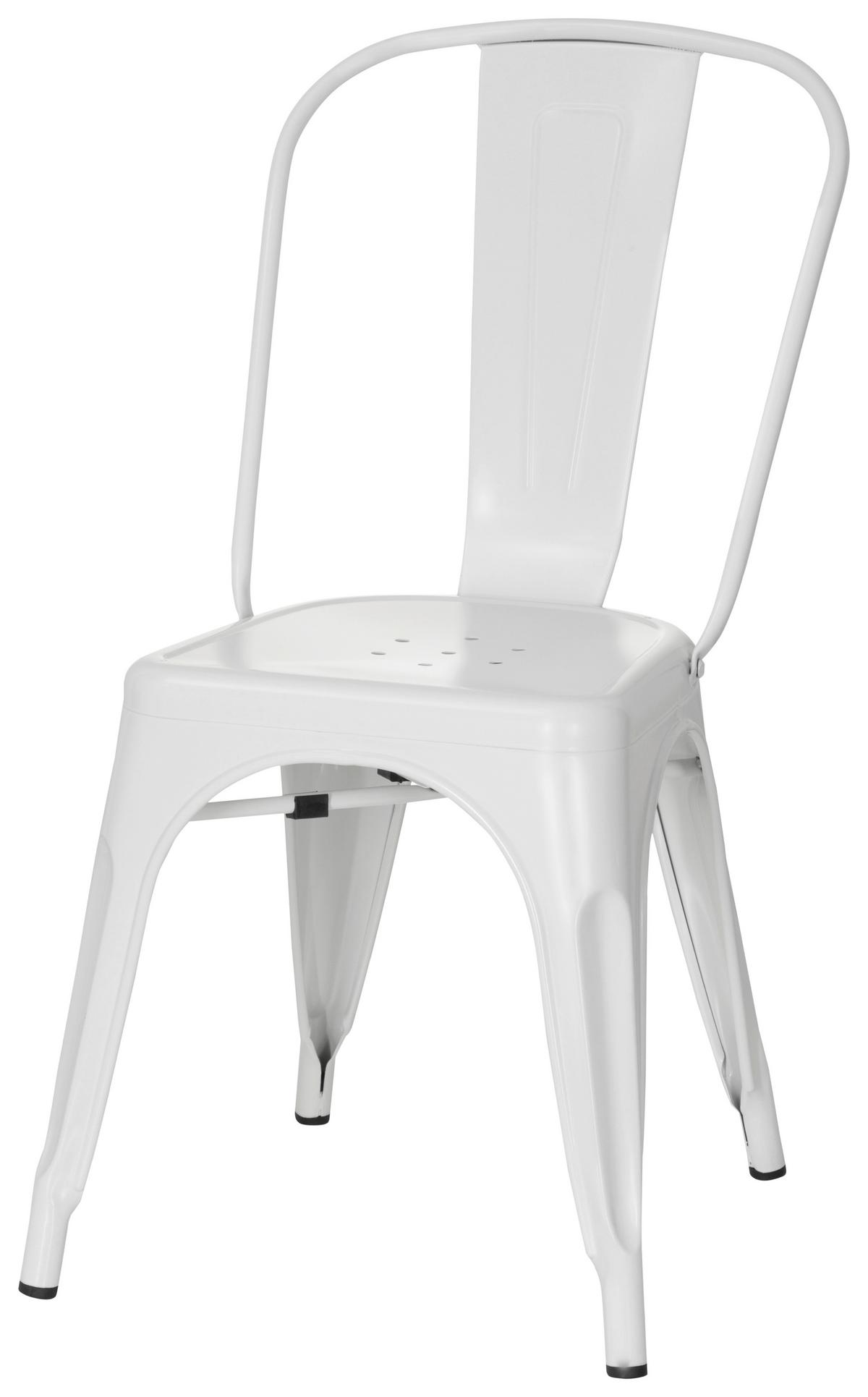 Stuhl Vantaggio Brush Stapelbar Weiß Bis 150 Kg - Weiß, Basics, Metall (44/84/54cm) - MID.YOU