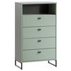 Highboard Janne Highboard 600 4sk Nische - Schwarz/Grün, LIFESTYLE, Holzwerkstoff (60,2/103,9/33,5cm) - MID.YOU