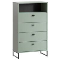 Highboard Janne Highboard 600 4sk Nische - Schwarz/Grün, LIFESTYLE, Holzwerkstoff (60,2/103,9/33,5cm) - MID.YOU