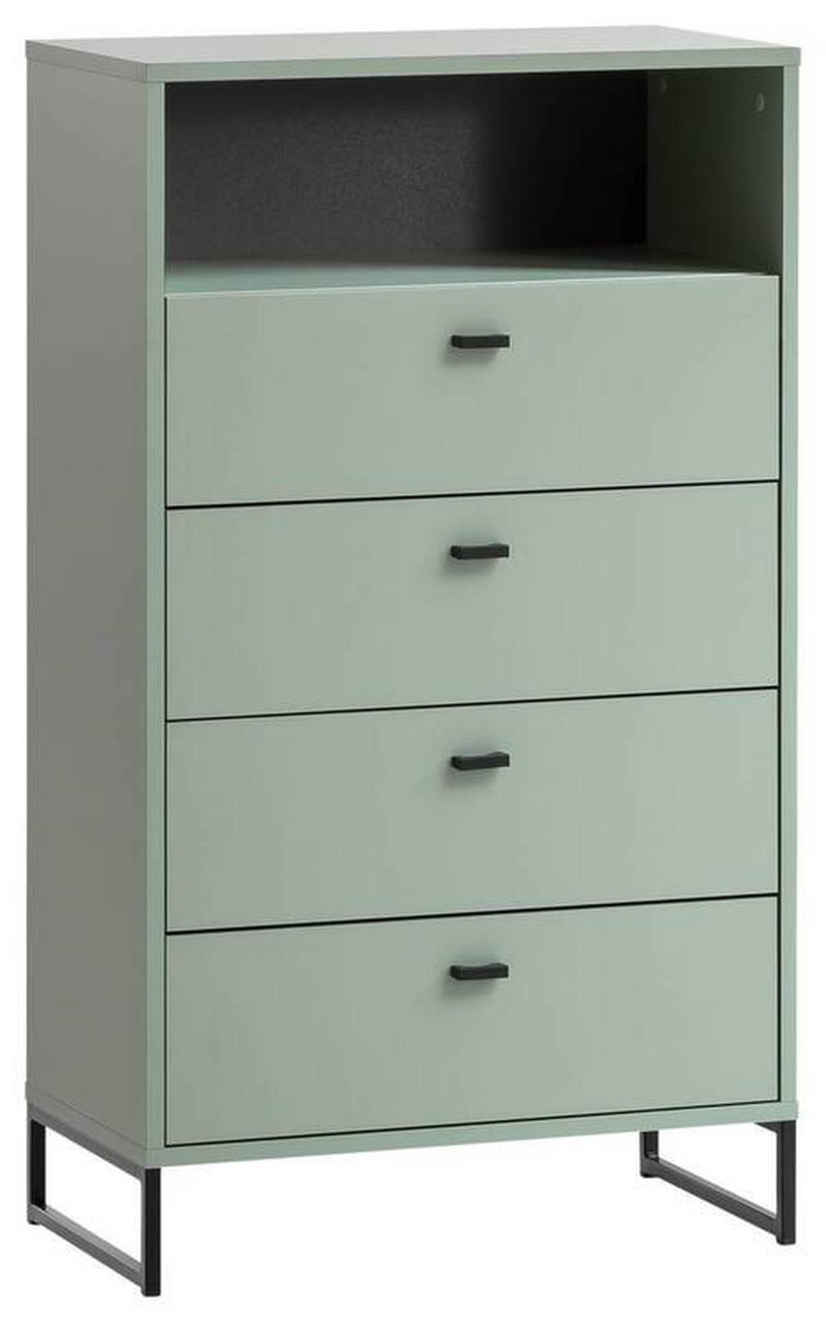Highboard Janne Highboard 600 4sk Nische - Schwarz/Grün, LIFESTYLE, Holzwerkstoff (60,2/103,9/33,5cm) - MID.YOU