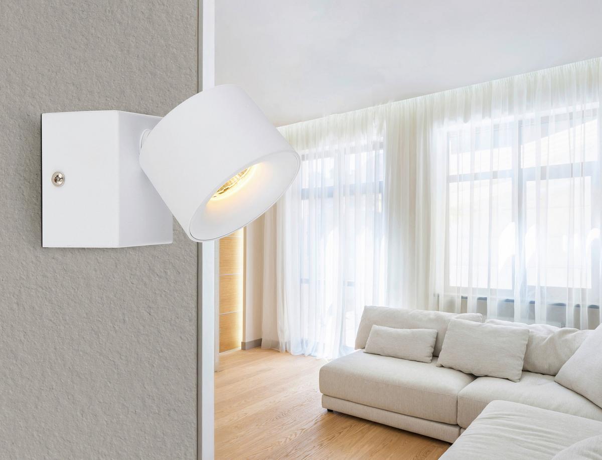 LED-Strahler 56961-1w Rae - Transparent/Weiß, Basics, Kunststoff/Metall (7.2/9.5cm) - Globo