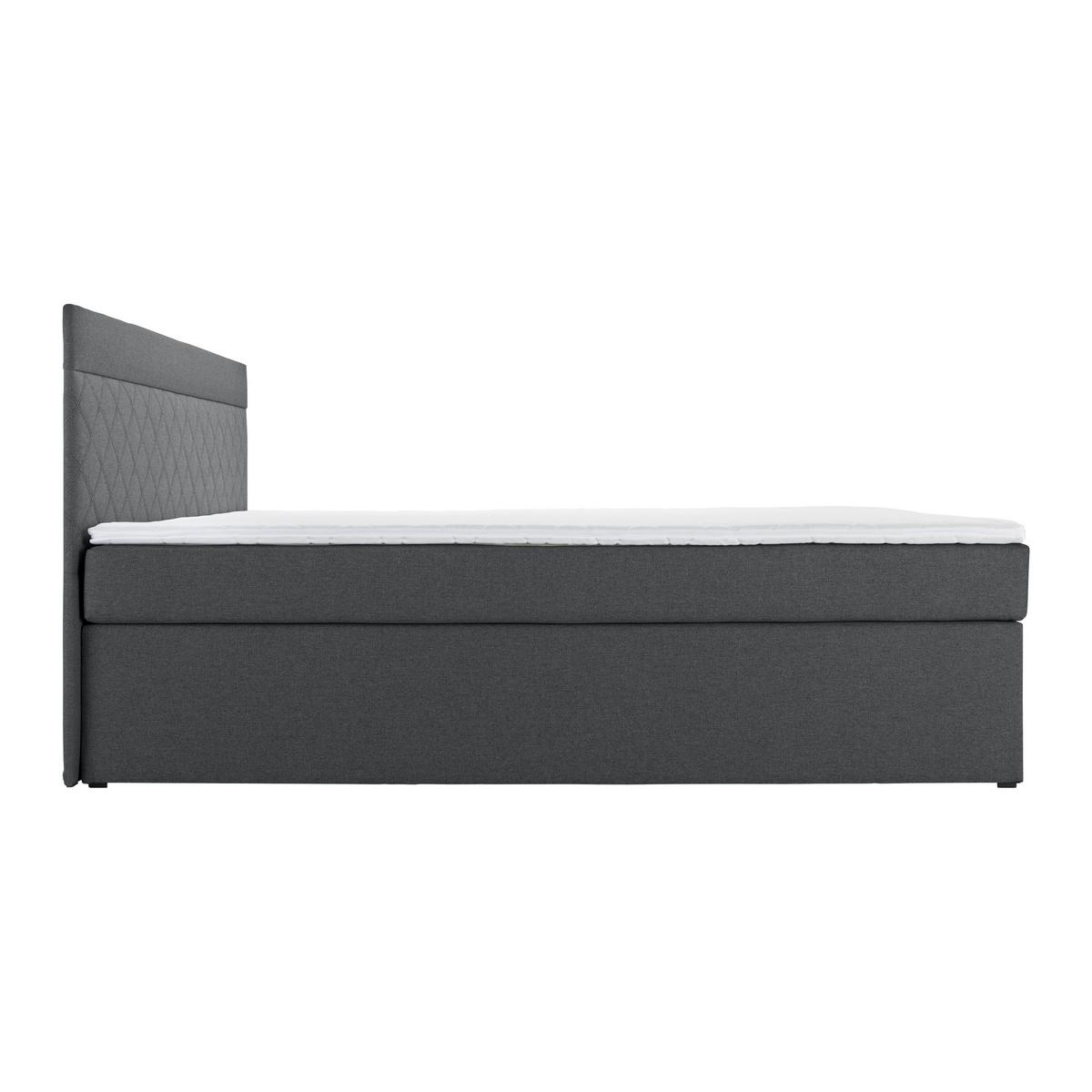 Boxspring postel s topperem Rosa, 180x200, antracitová - černá/tmavě šedá, Moderní, dřevo/kompozitní dřevo (180/200cm) - Bessagi Home