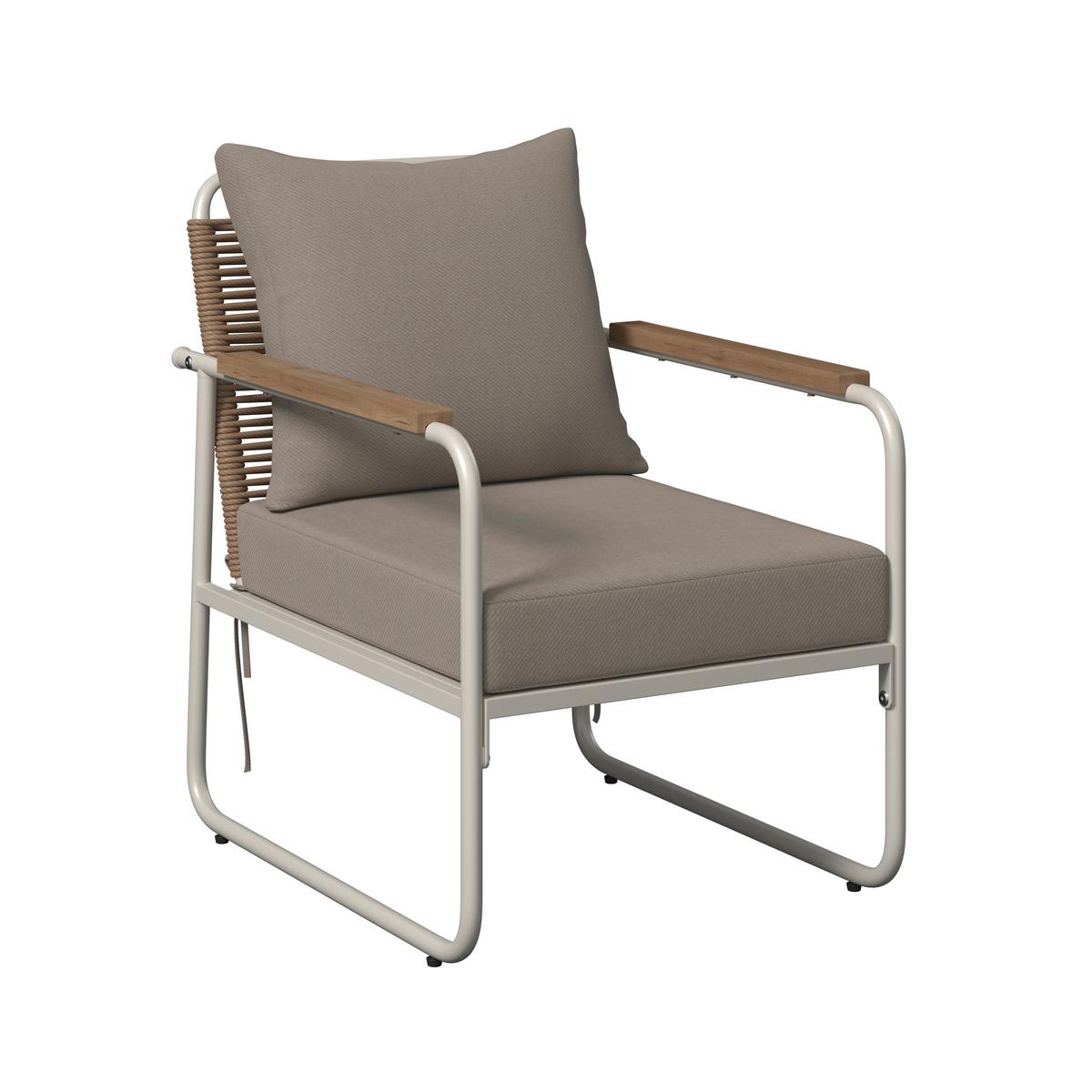 Loungegarnitur Portofino - Creme/Weiß, MODERN, Holz/Kunststoff (77/71/116cm) - Beldano