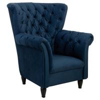 Ohrensessel Cupido - Schwarz/Dunkelblau, Design, Textil (96/112/86cm) - MID.YOU