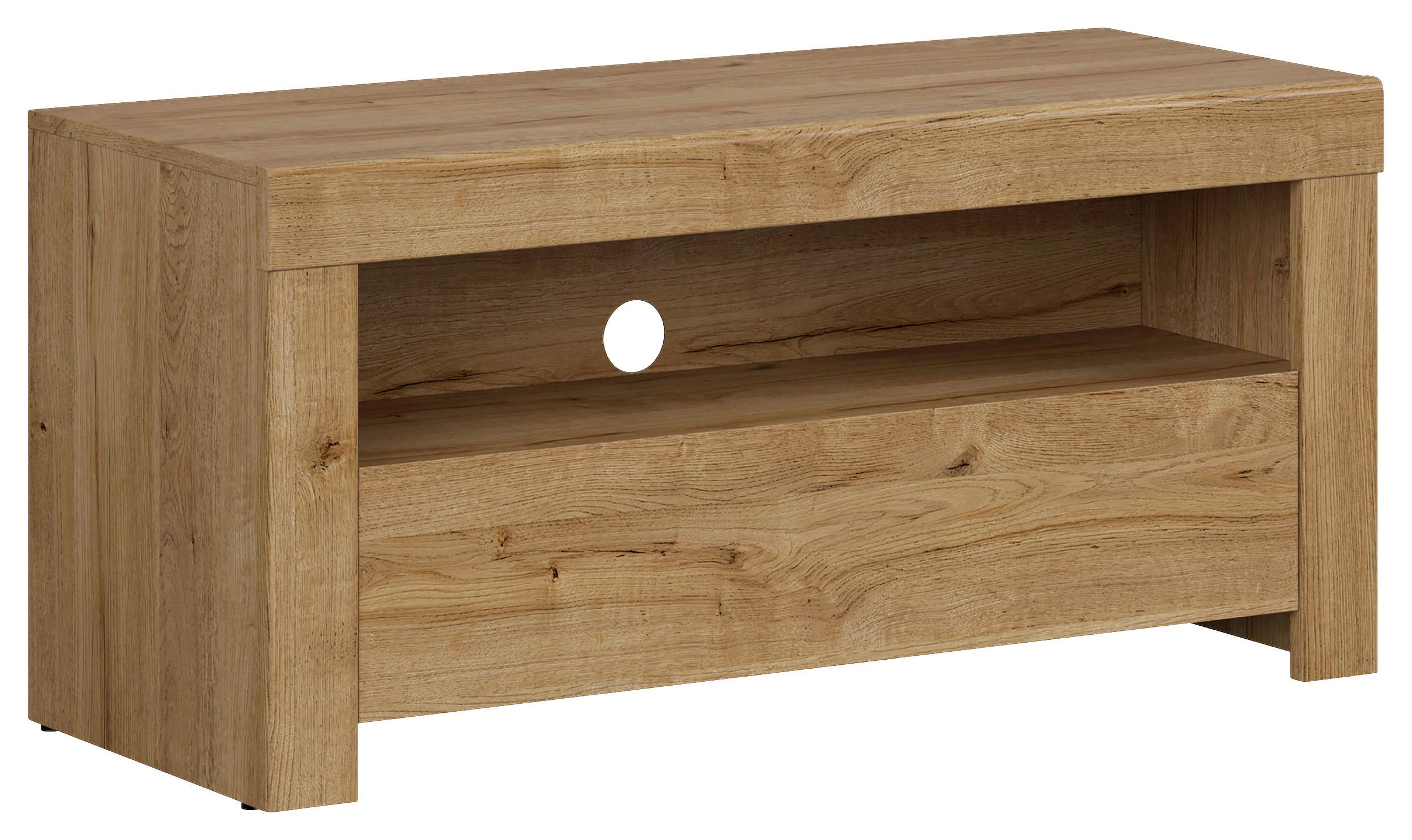 Lowboard Holten TV Stand - Eichefarben/Schwarz, Design, Holzwerkstoff (106/50,5/42cm)