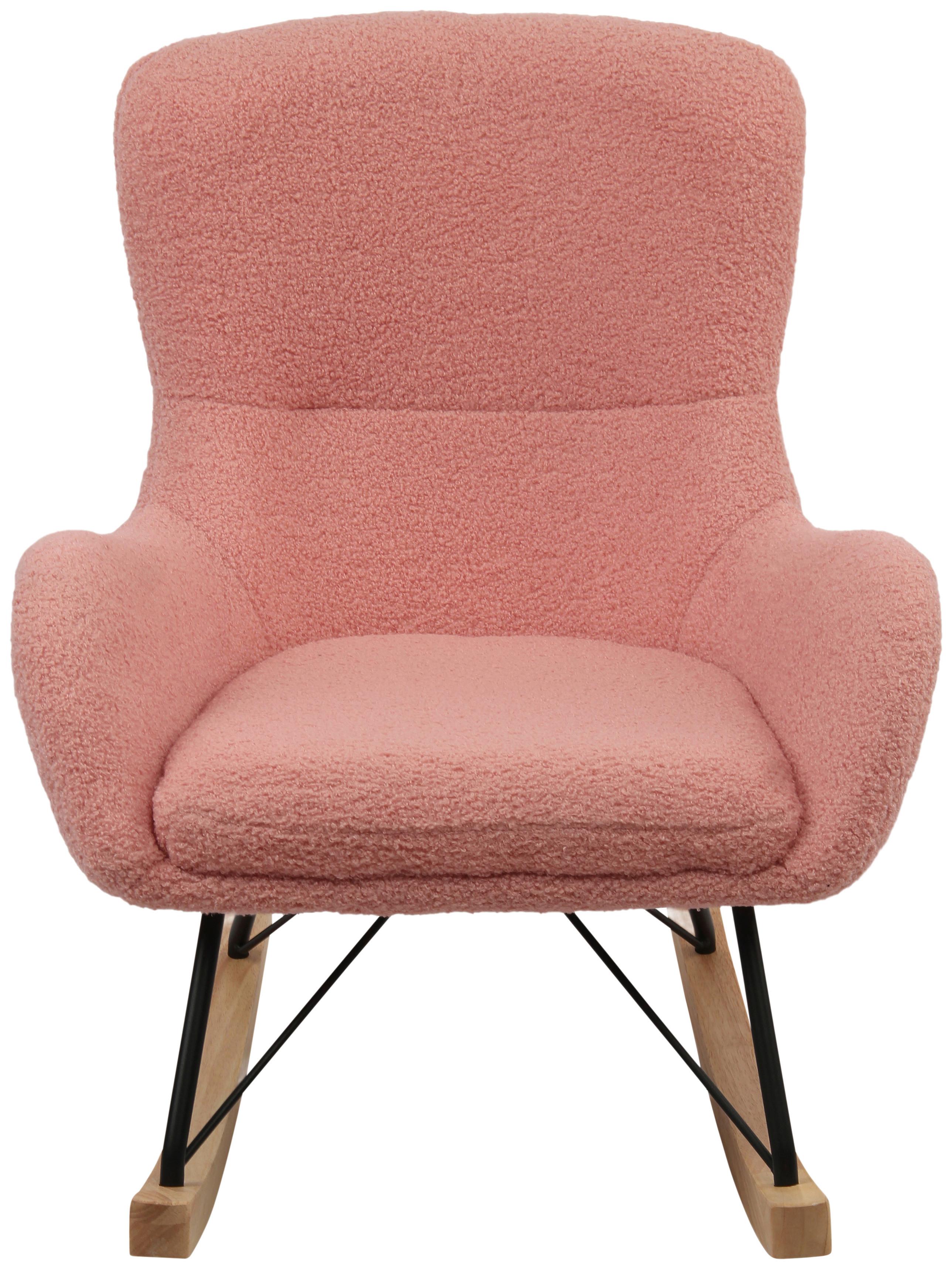 Kinder-Schaukelstuhl Dora Pink B: 55 cm - Pink, Basics, Holz/Textil (55/70/63cm) - Livetastic