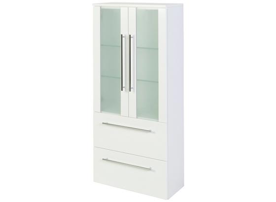 Midischrank Mailand 60 cm Weiß - Weiß, MODERN, Glas/Holzwerkstoff (60/128/27cm) Midischrank Mailand 60 cm Weiß - Weiß, MODERN, Glas/Holzwerkstoff (60/128/27cm)