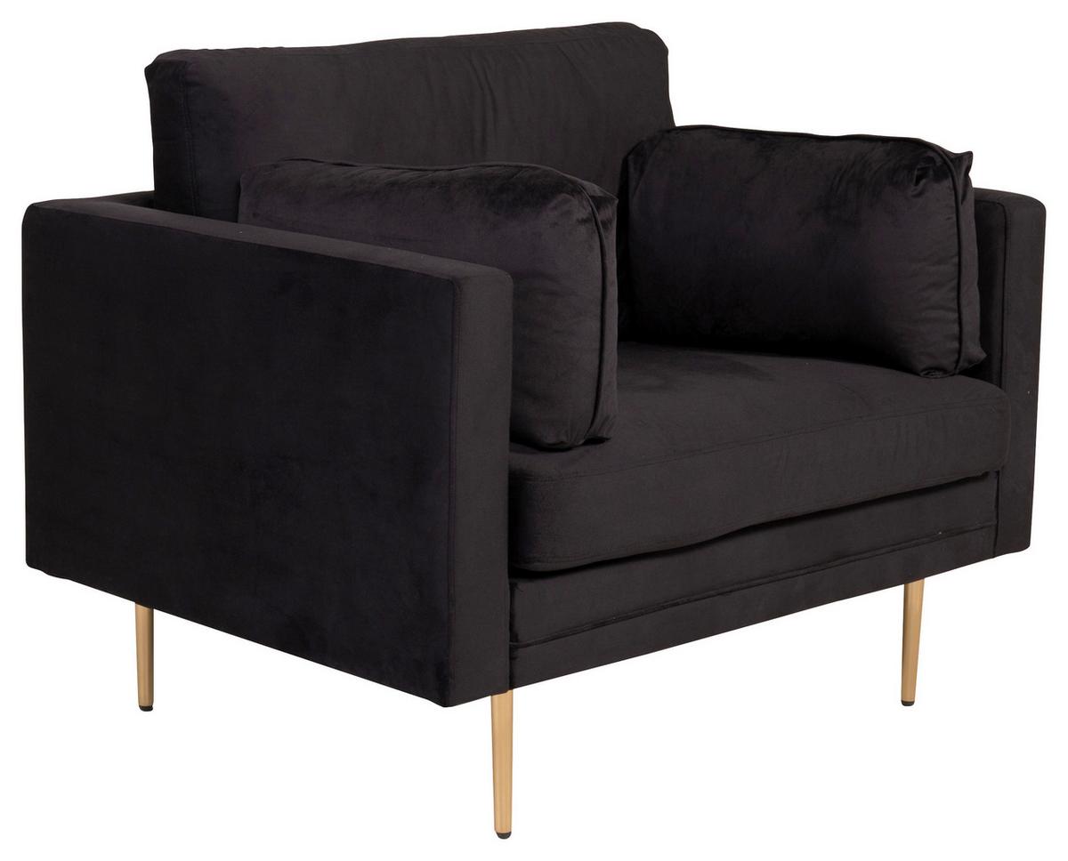 Sessel Boom - Hellbraun/Schwarz, Design, Textil/Metall (110/84/86cm) - Livetastic