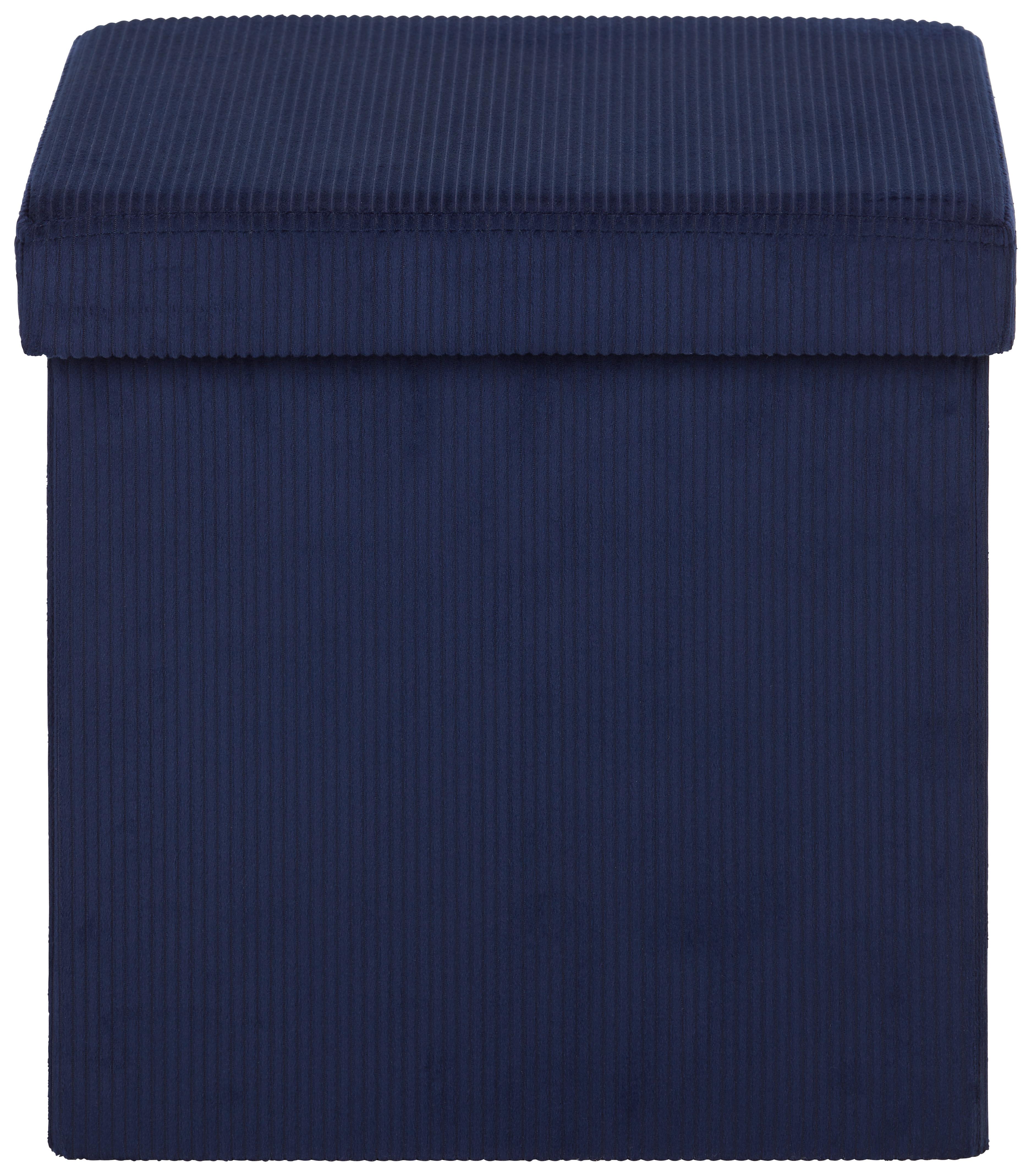 SEDACÍ BOX CORD - tmavě modrá, textil (38/38/38cm) - Mömax