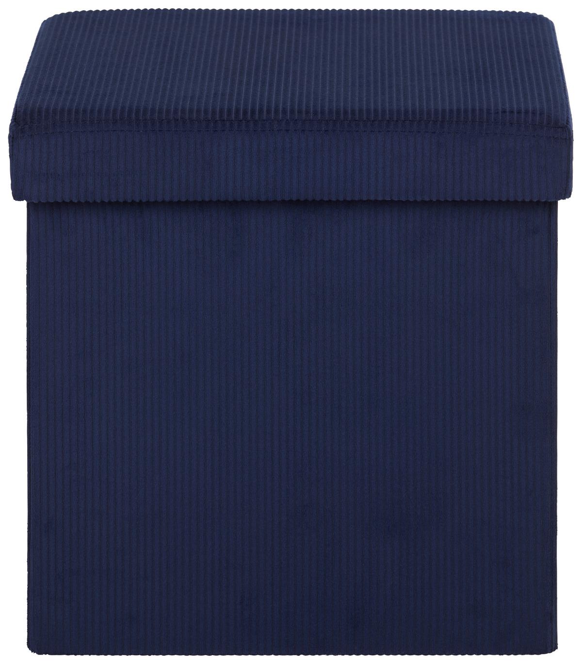 SEDACÍ BOX CORD - tmavě modrá, textil (38/38/38cm) - Mömax