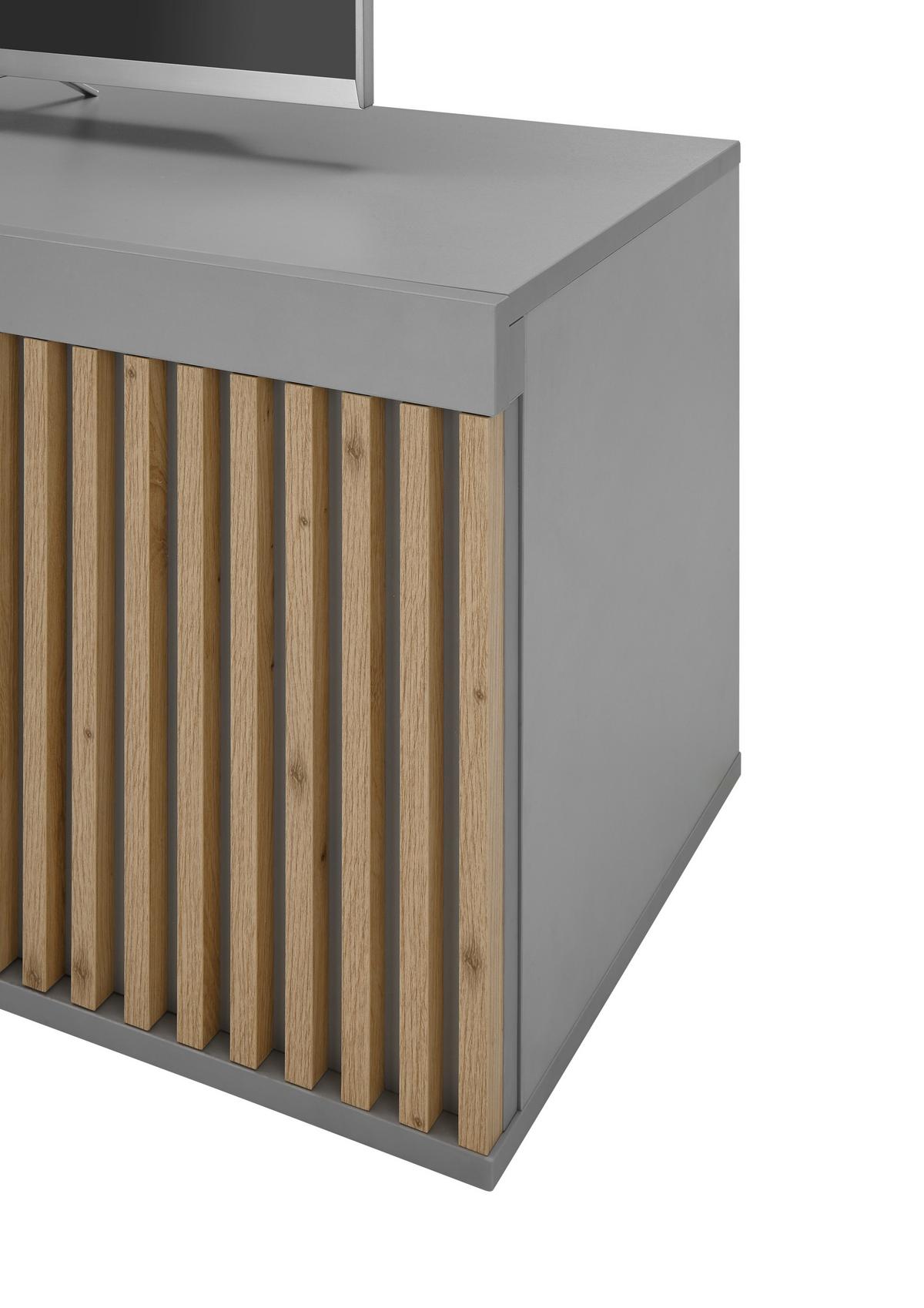 Lowboard Jasper - Eiche Artisan/Grau, Design, Holzwerkstoff (150/43/40cm) - Livetastic