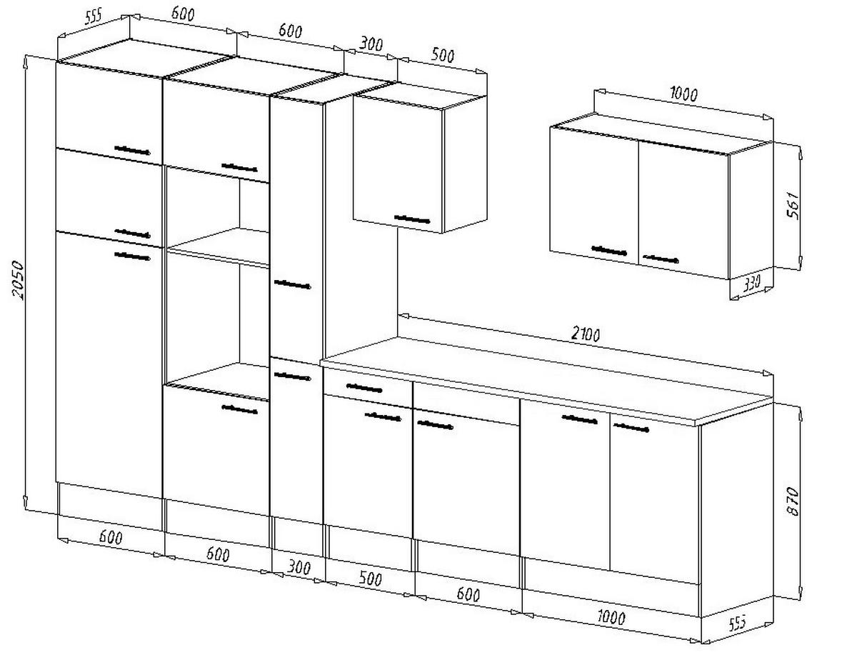 Küchenzeile mit Geräten B: 360 cm Schwarz/Eiche Dekor - Eichefarben/Schwarz, MODERN, Holzwerkstoff (360cm) - Respekta