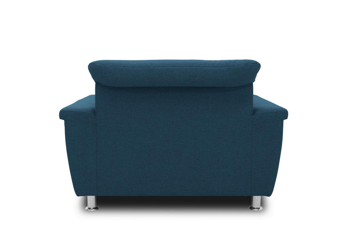 Polstersessel Mit Armlehnen Franzi Webstoff Petrol - Chromfarben/Dunkelblau, KONVENTIONELL, Textil (120/81/97cm) - MID.YOU