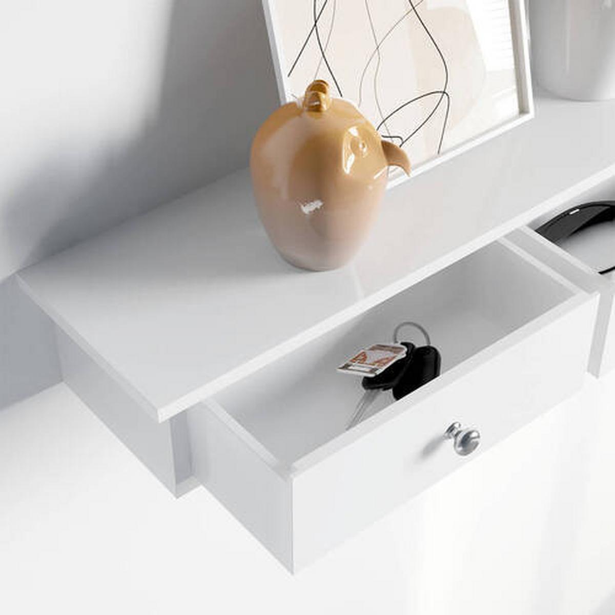 Hängeregal Mit 3 Schubladen B: 80 cm, Weiß - Weiß, Basics, Holzwerkstoff (80/10/15cm) - Boxxx