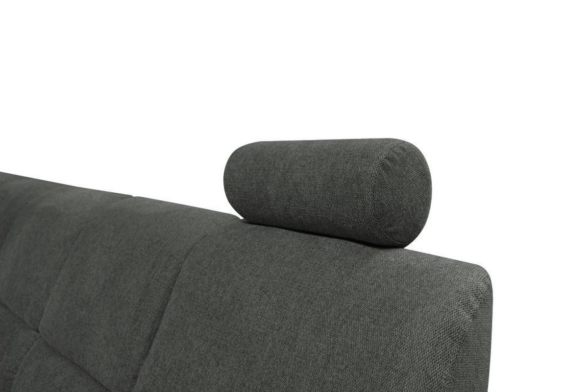 Sedačka MARSYLIA, levá, antracit.velur, s relax.rohem - černá/barvy stříbra, Design, kov/dřevo (216/270cm) - MID.YOU