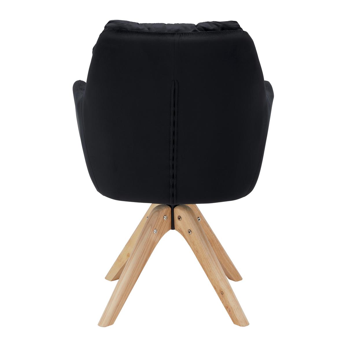 Stolička JUANA čierna - čierna/prírodná farba, Modern, kov/drevo (61/93/65cm) - Bessagi Home