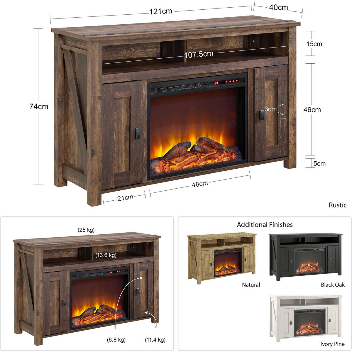 Lowboard Farmington Schwarz B: 121cm - Schwarz, Design, Glas/Holzwerkstoff (121/75/40cm) - MID.YOU