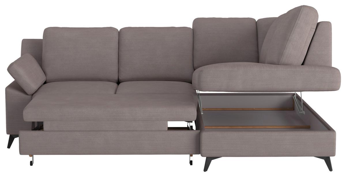 Ecksofa Boom, Taupe S: 242x170 Cm - Taupe/Schwarz, KONVENTIONELL, Textil (242/170cm) - Cotta