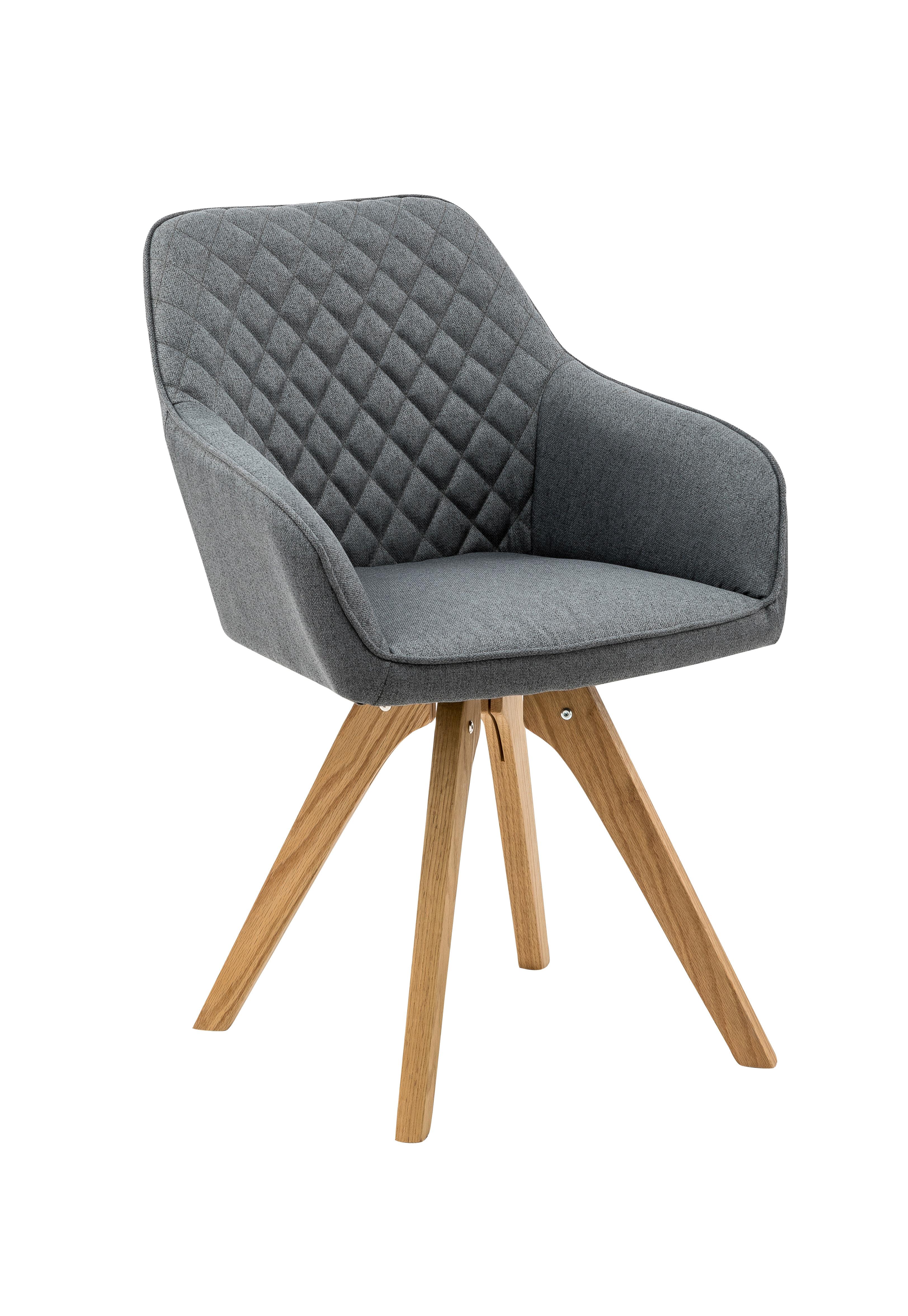 Armlehnstuhl-set Grau B: 59 Cm - Naturfarben/Grau, MODERN, Holz/Textil (59/88/61cm) - Livetastic