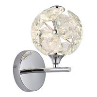 LED-Wandleuchte Virina Klar Chromfarben D: 15 cm - Klar/Chromfarben, KONVENTIONELL, Glas/Metall (15/24cm) - Globo