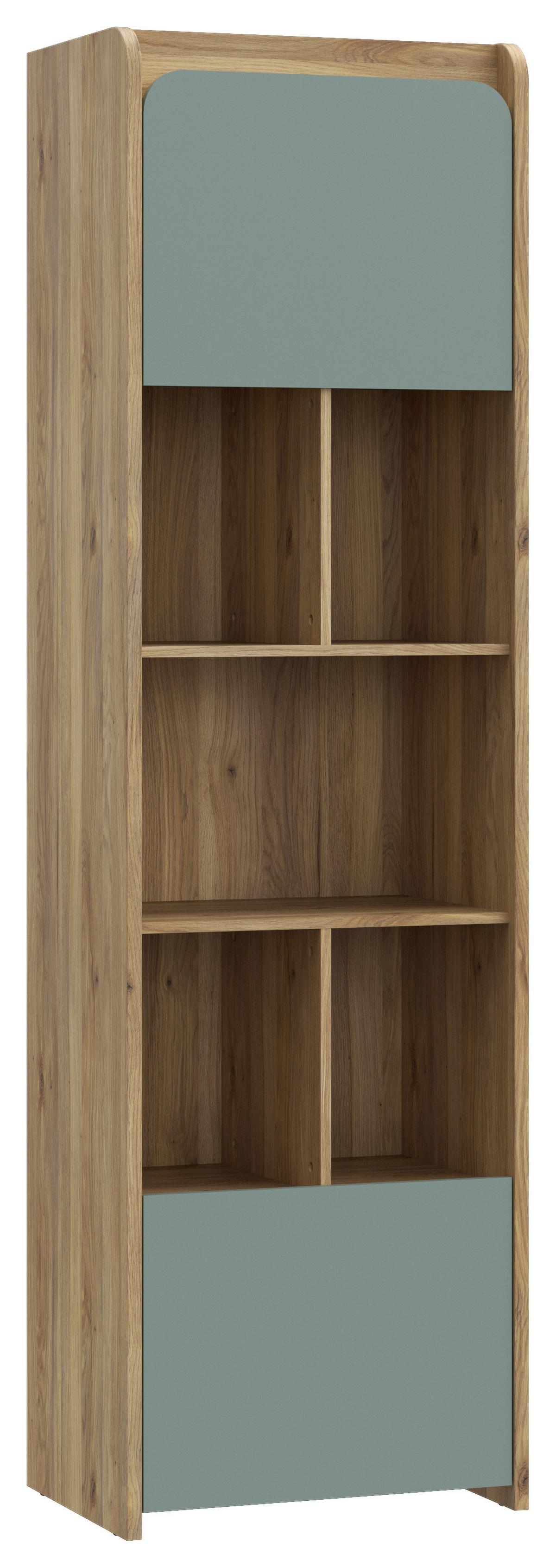 REGÁL HOA - barvy dubu/černá, Moderní, kompozitní dřevo/plast (159,4/204/41,3cm)