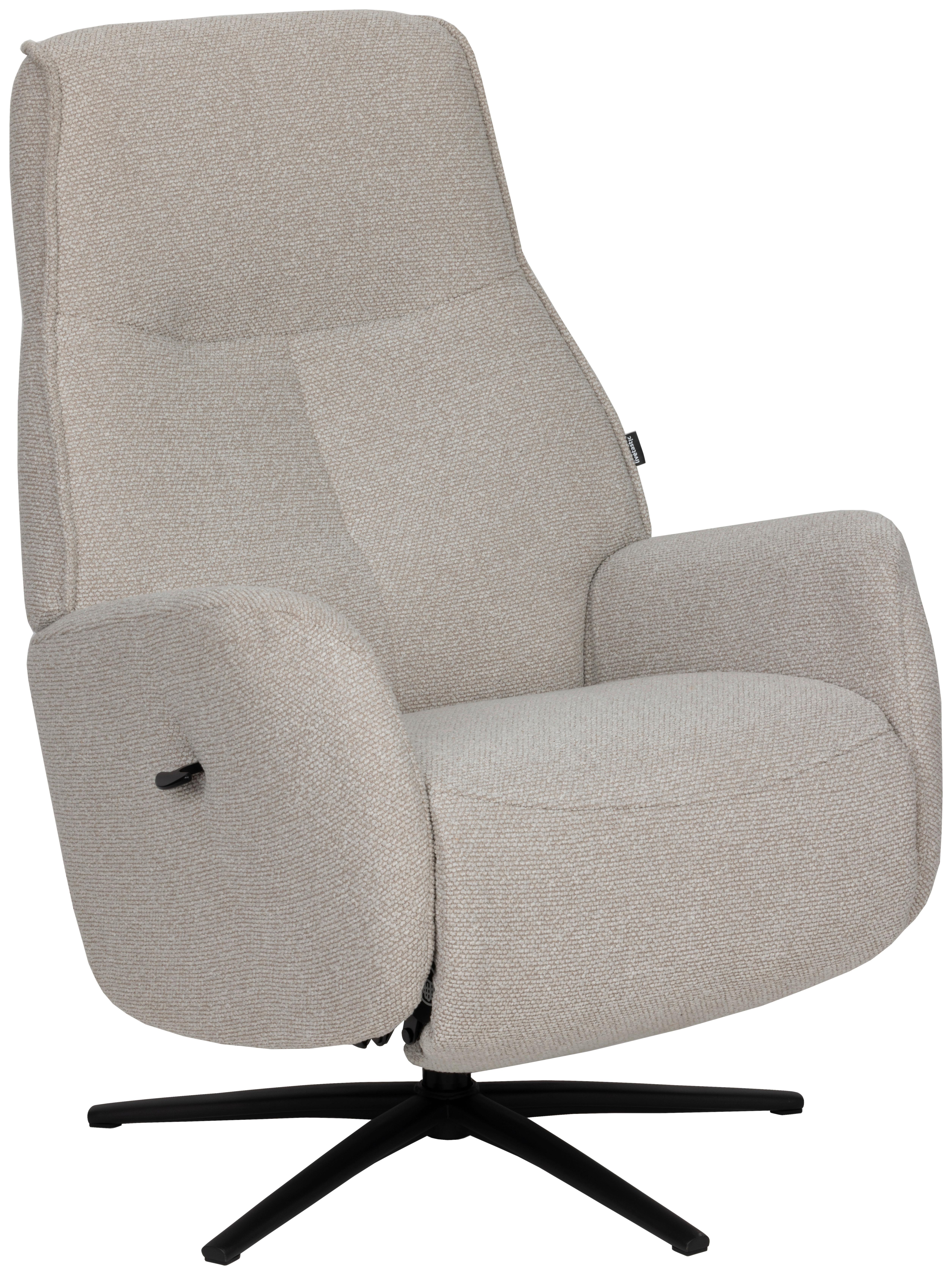 Relaxsessel Snooze Beige B: 77 cm - Beige/Schwarz, Design, Holz/Textil (77/112/86cm) - Livetastic