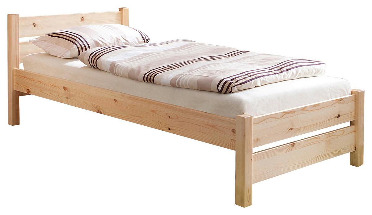 Bett Echtholz Massiv 90x200 Bora, Kiefer Natur - Kieferfarben, Natur, Holz (90/200cm) - MID.YOU