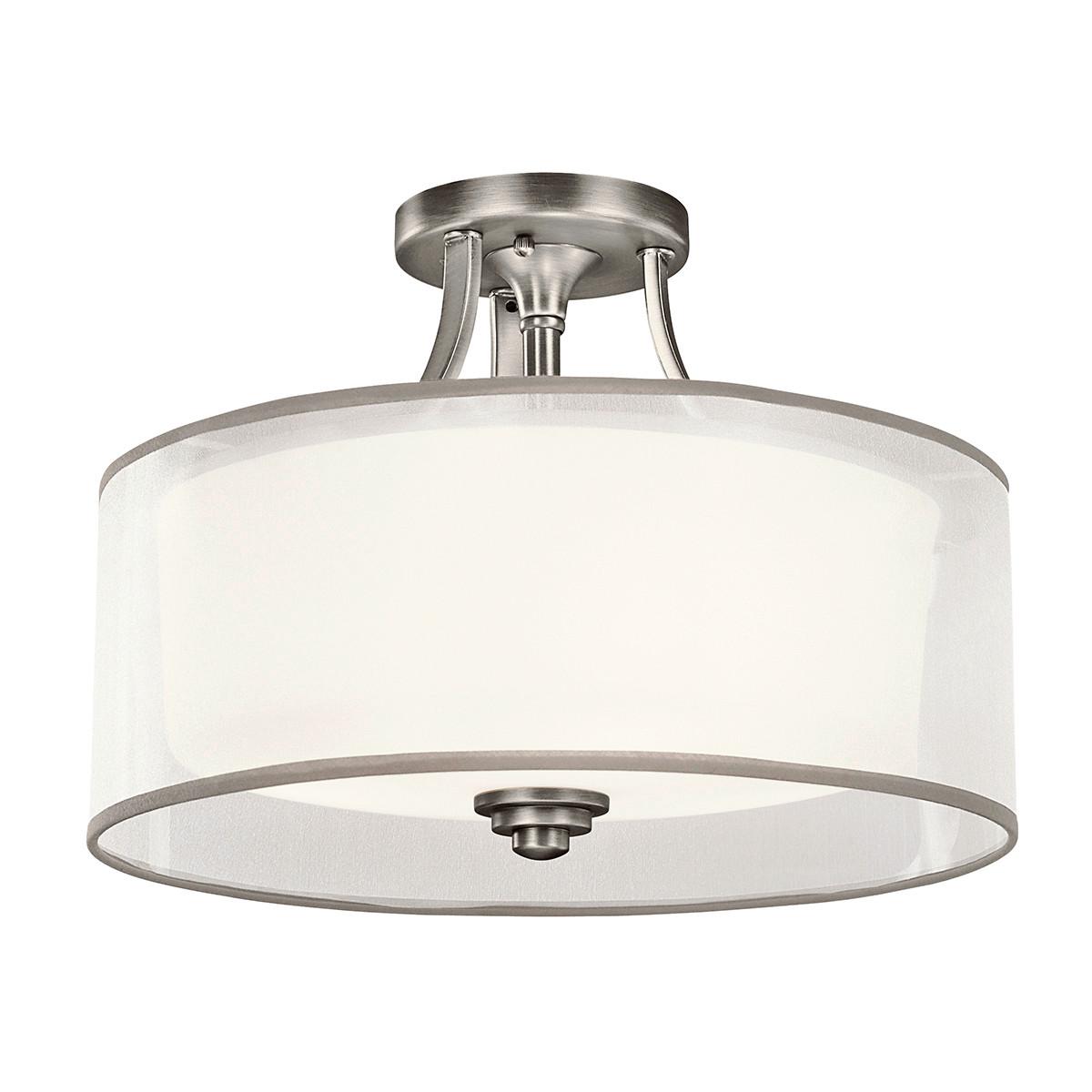 Deckenleuchte Kl-Lacey-Sf-Ap - Silberfarben, LIFESTYLE, Glas/Textil (38.1/27.8cm) - Elstead Lighting