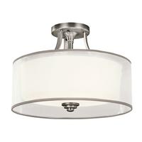 Deckenleuchte Kl-Lacey-Sf-Ap - Silberfarben, LIFESTYLE, Glas/Textil (38.1/27.8cm) - Elstead Lighting