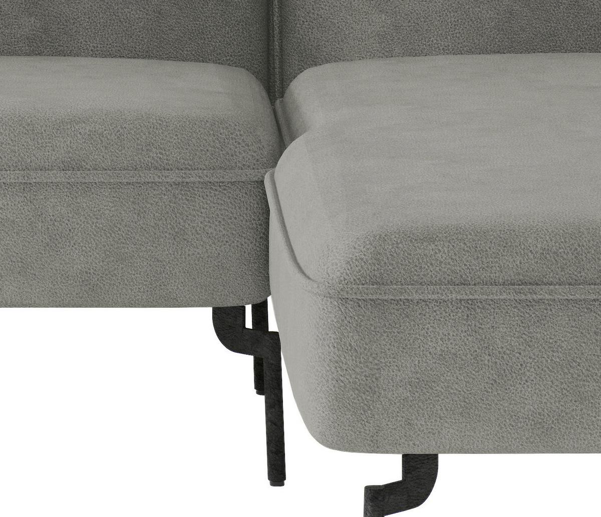 Sitzgarnitur Jakarta - Edelstahlfarben/Grau, Design, Textil (265/185cm) - Livetastic