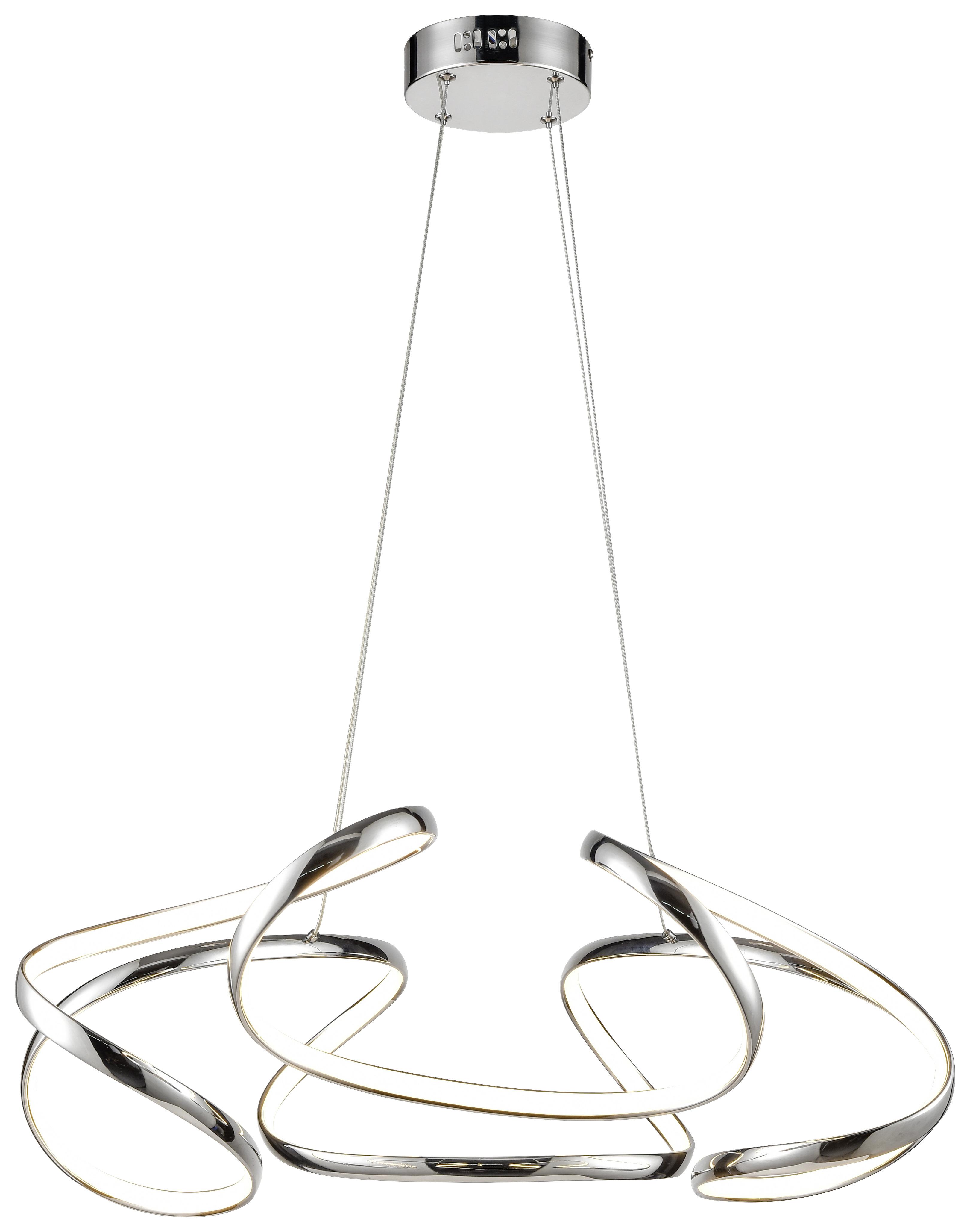 LED-Hängeleuchte Charlotta H: 120 cm 1-Flammig - Chromfarben, MODERN, Kunststoff/Metall (73/120cm) - Luca Bessoni