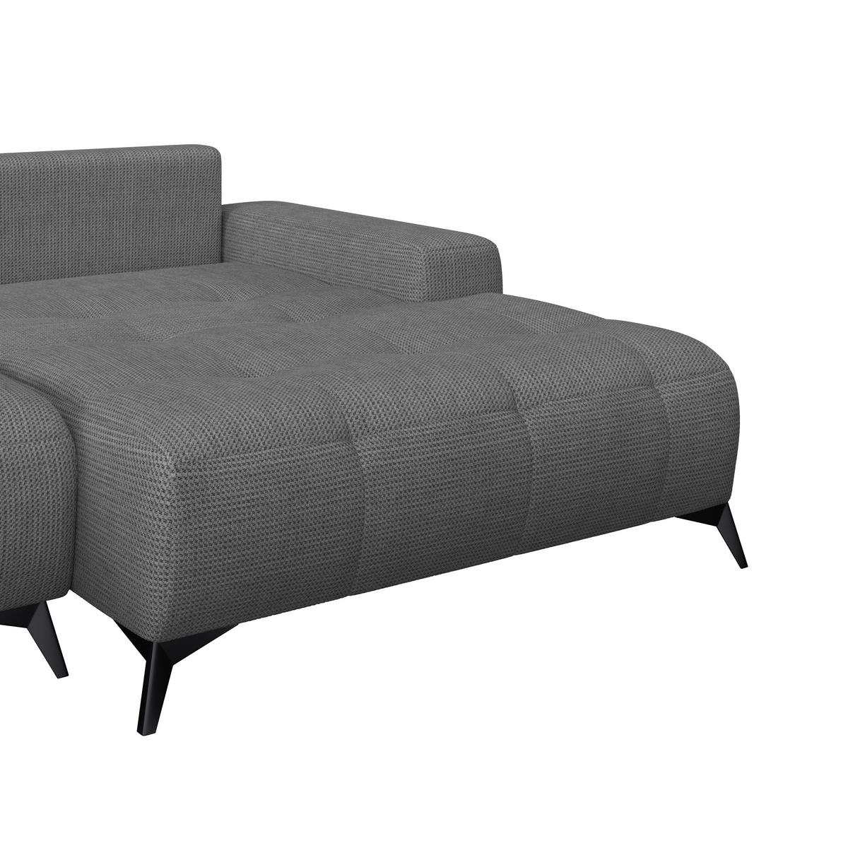 Ecksofa Mauro Anthrazit, mit Schlaffunktion - Anthrazit/Schwarz, Trend, Textil (290/175cm) - Luca Bessoni