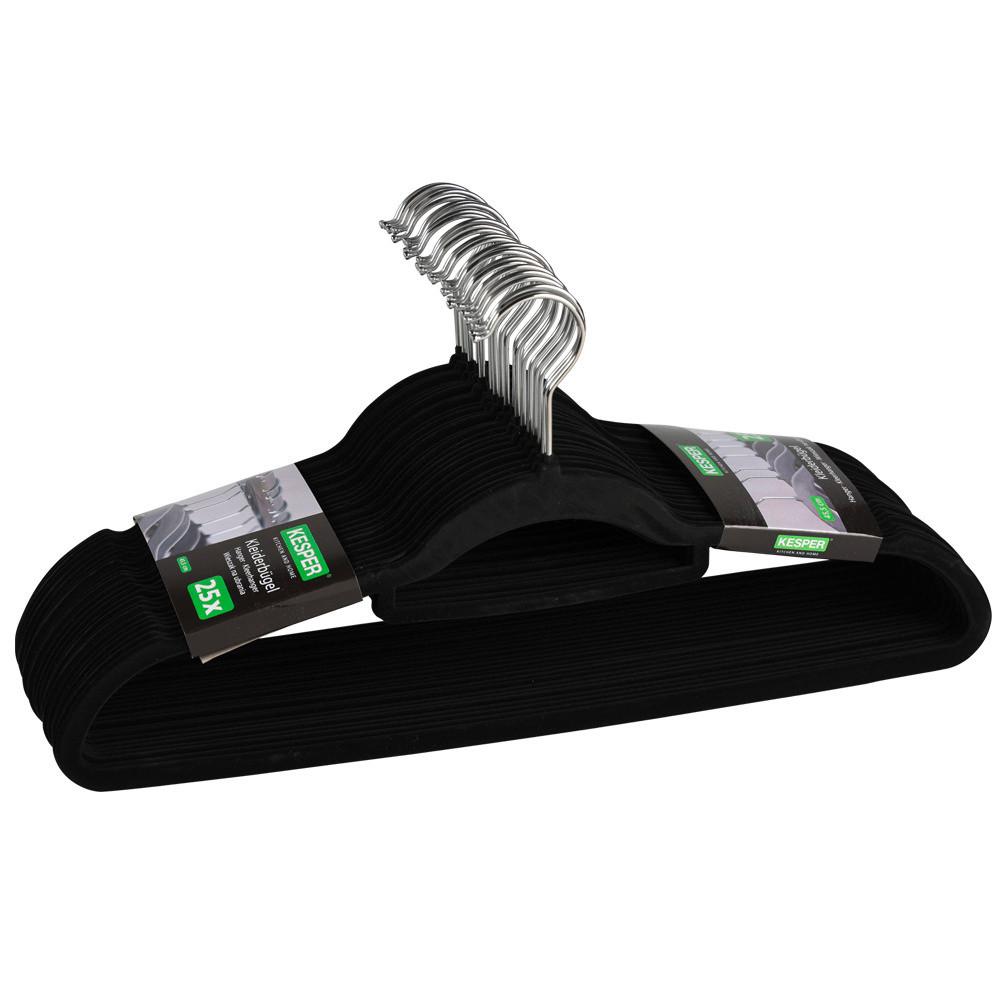 Kleiderbügel Set Schwarz B: 46 cm - Schwarz, Basics, Kunststoff (45.5/3.6/23cm) - Kesper