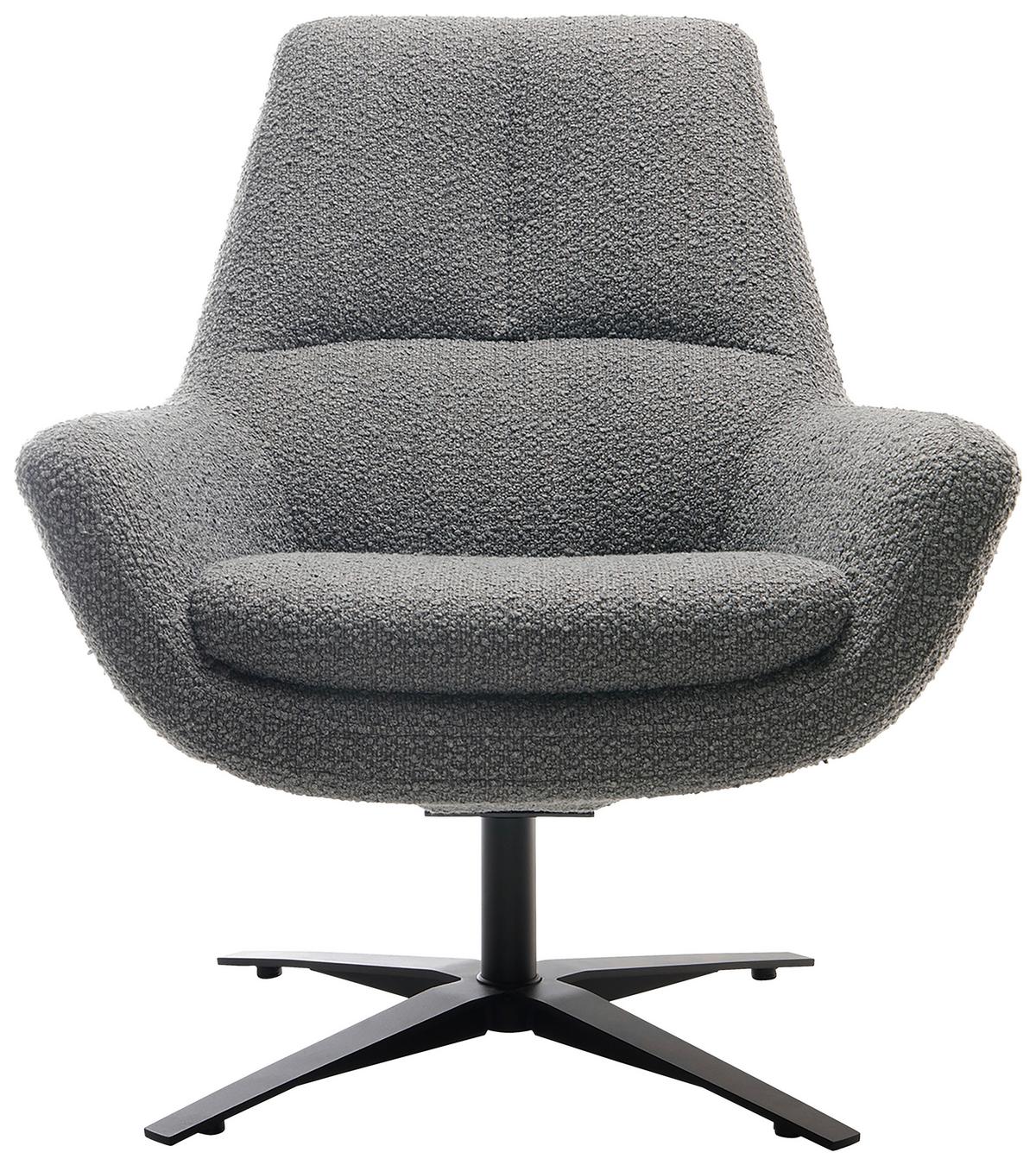Sessel Be Organic - Anthrazit/Schwarz, MODERN, Textil (81/92/83cm) - Trendmanufaktur