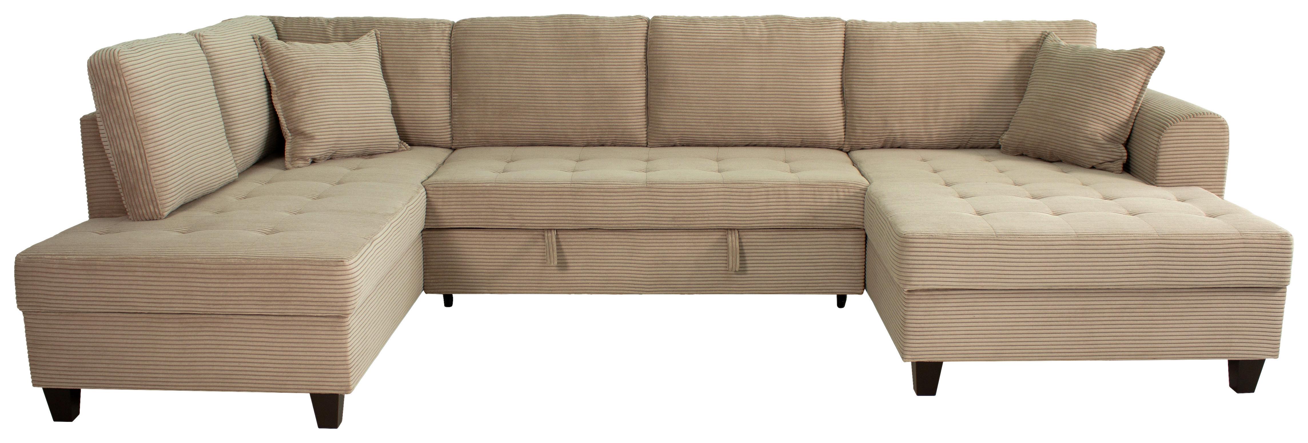 Wohnlandschaft Moritz Graubraun U-Form:178x324x155cm - Graubraun, Trend, Textil (178/324/155cm)