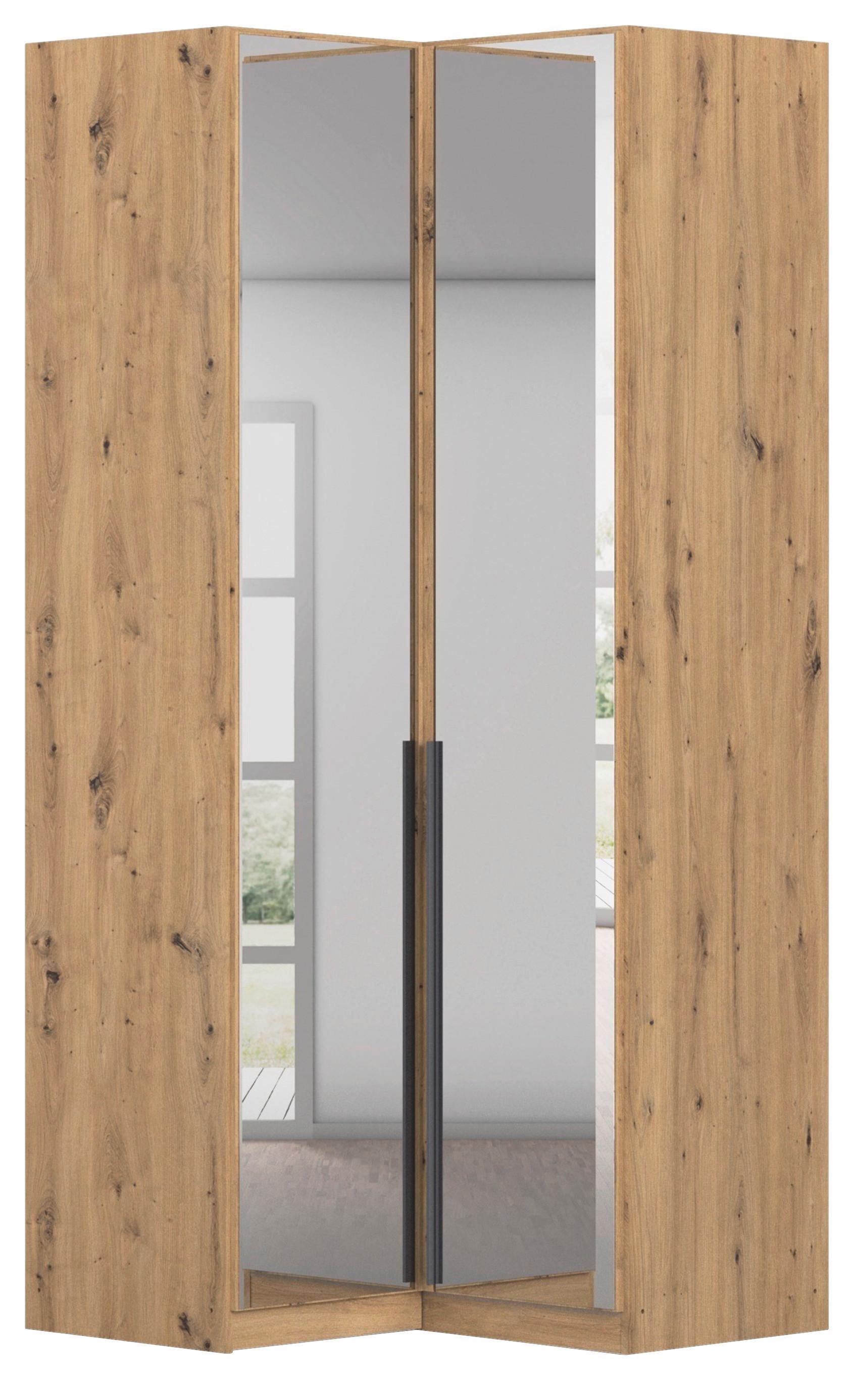 Eckkleiderschrank Alabama Eiche Dekor B: 100 Cm - Eiche Artisan, MODERN, Glas/Holzwerkstoff (100/229/102cm) - Rauch Möbel