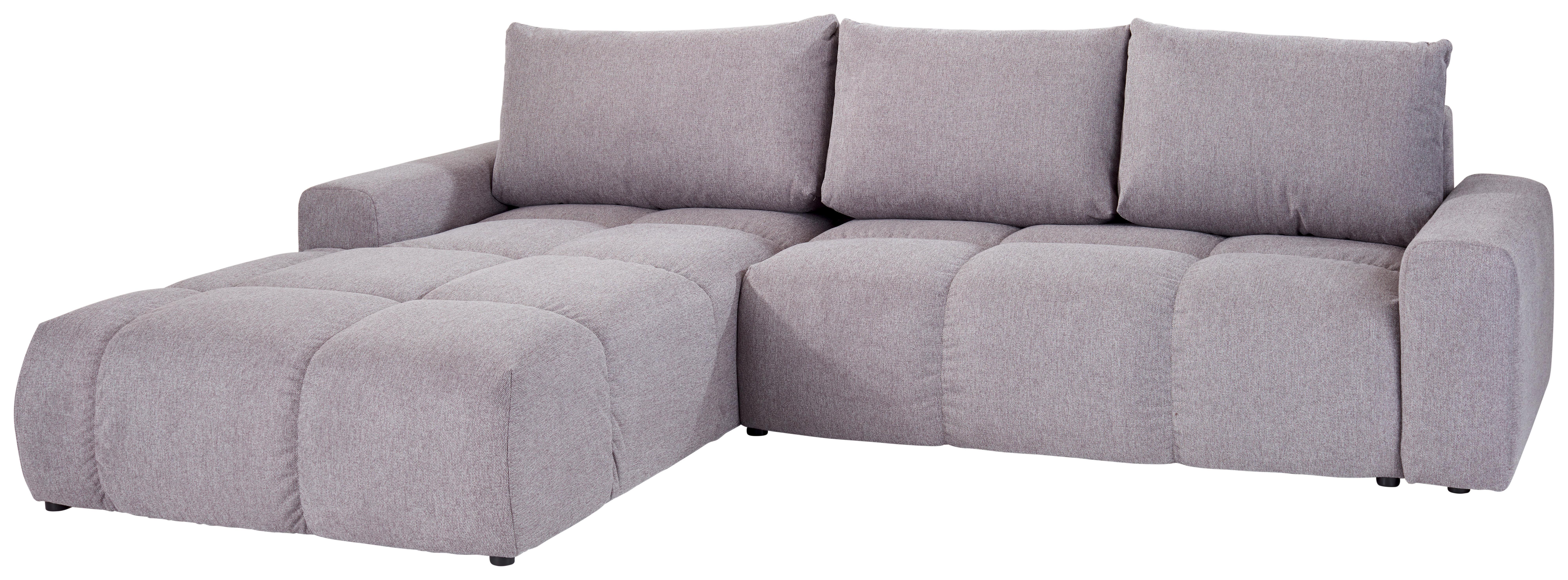 Wohnlandschaft Atlantic Mit Schlafftunktion + Bettkasten - Grau, Design, Textil (214/90/305cm) - Luca Bessoni